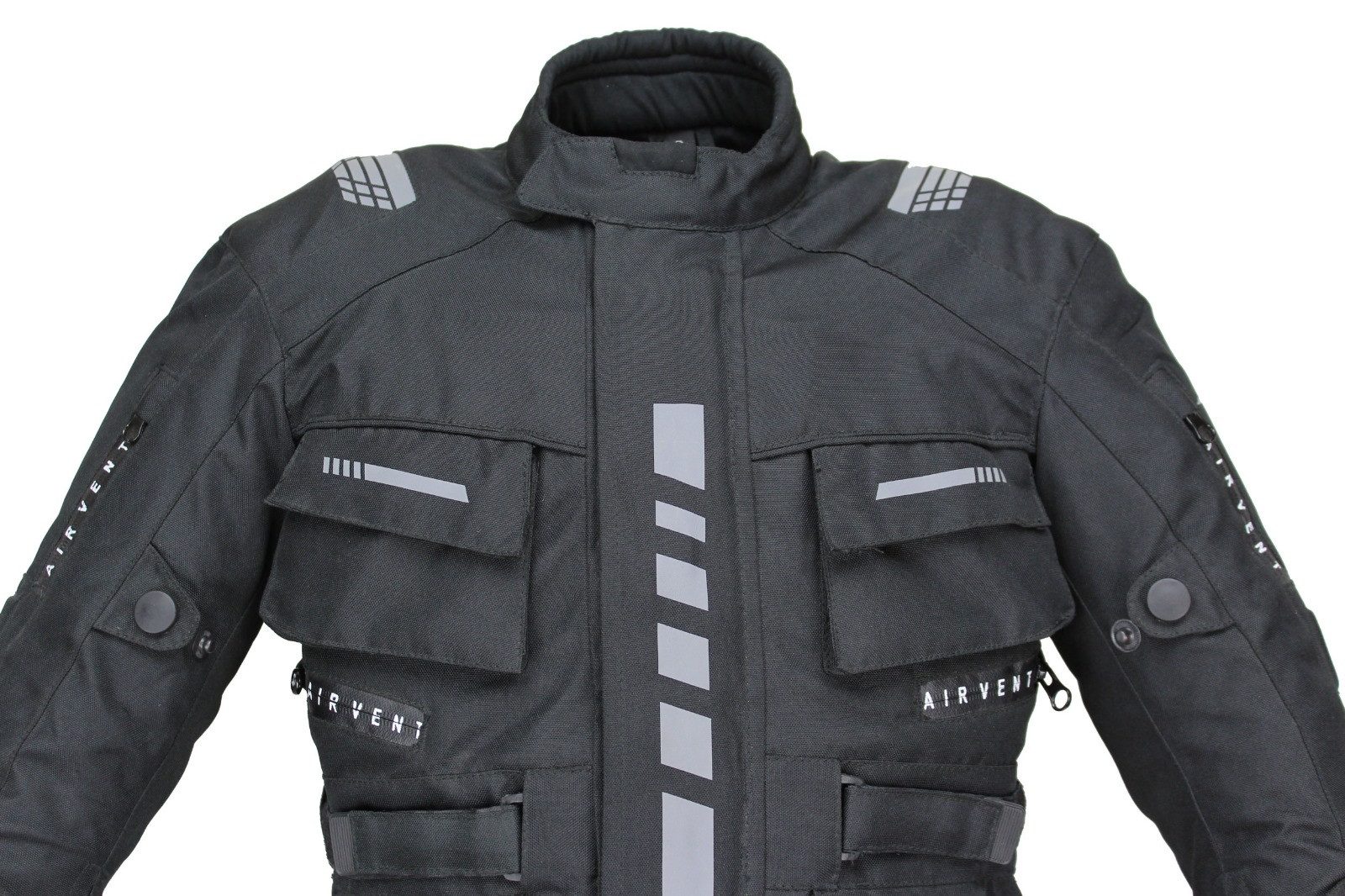 Alpha Speeds Motorradjacke Kinder Motorrad Textil Jacke Biker wasserdicht Jacke mit Protektoren Sport, Innenjacke ist trennbar: All Season, Schwarz