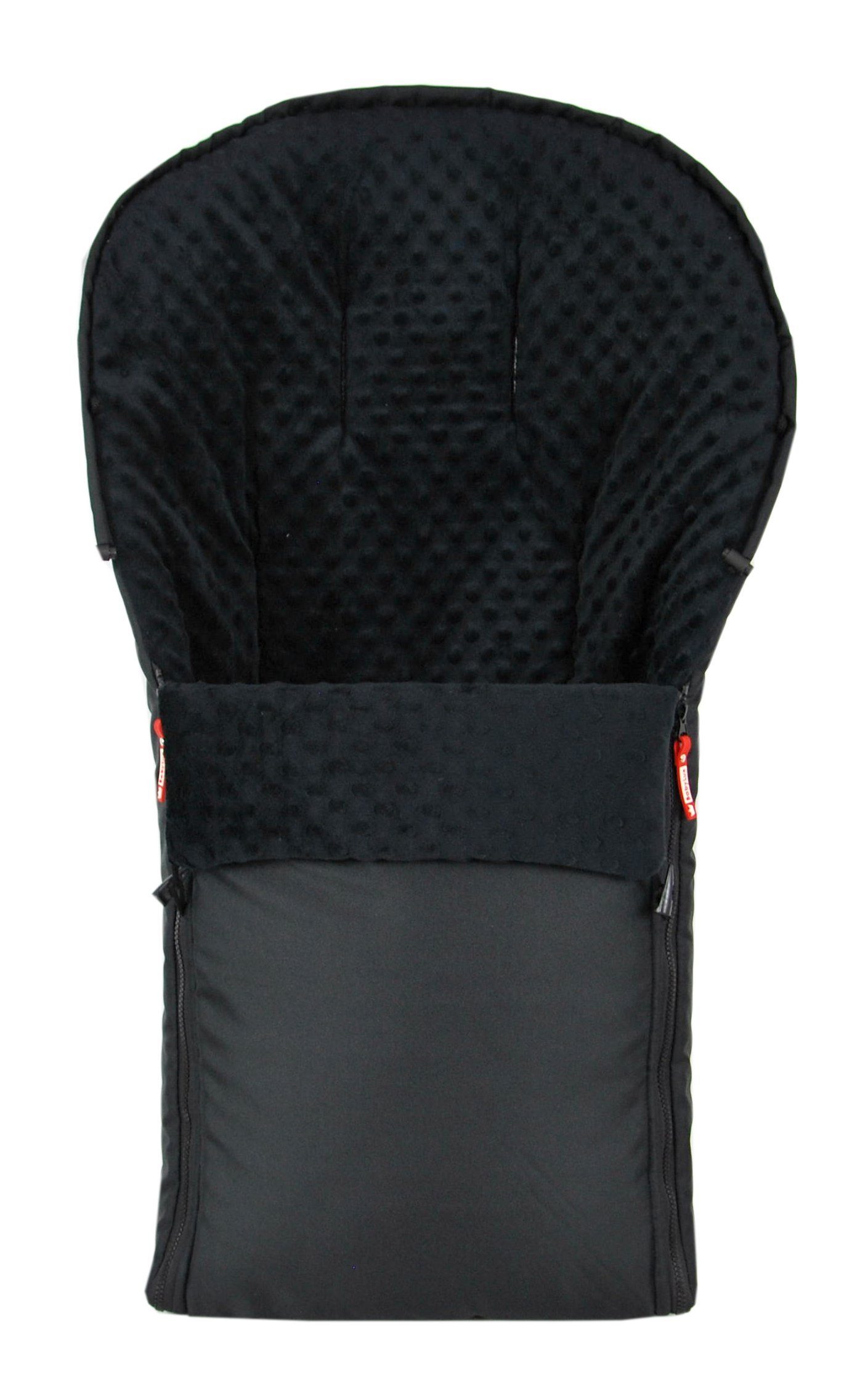 BabyLux Fußsack BABYLUX Fußsack MINKY Kinderwagen Buggy Fleece Babyschale Thermo, Schwarz + Schwarz 3tlg + Muff – Bild 3 von 5