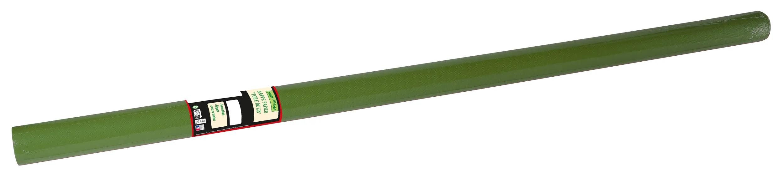 PROnappe Tischband 16x Tischdecke Rolle, geprägt, Leineneffekt 6x1,18m Olivgrün RG360690I