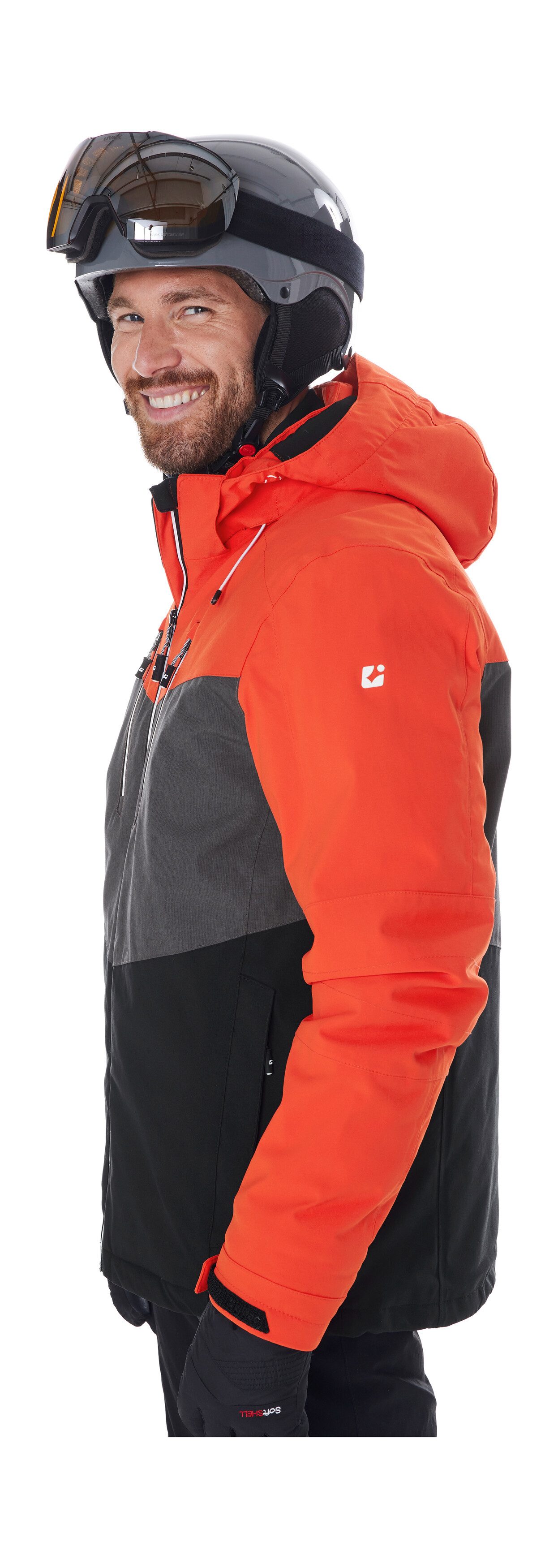 Killtec Skijacke KSW 45 MN SKI JCKT Trendige, wasserdichte Skijacke mit abnehmbarer Kapuze und Schneefang