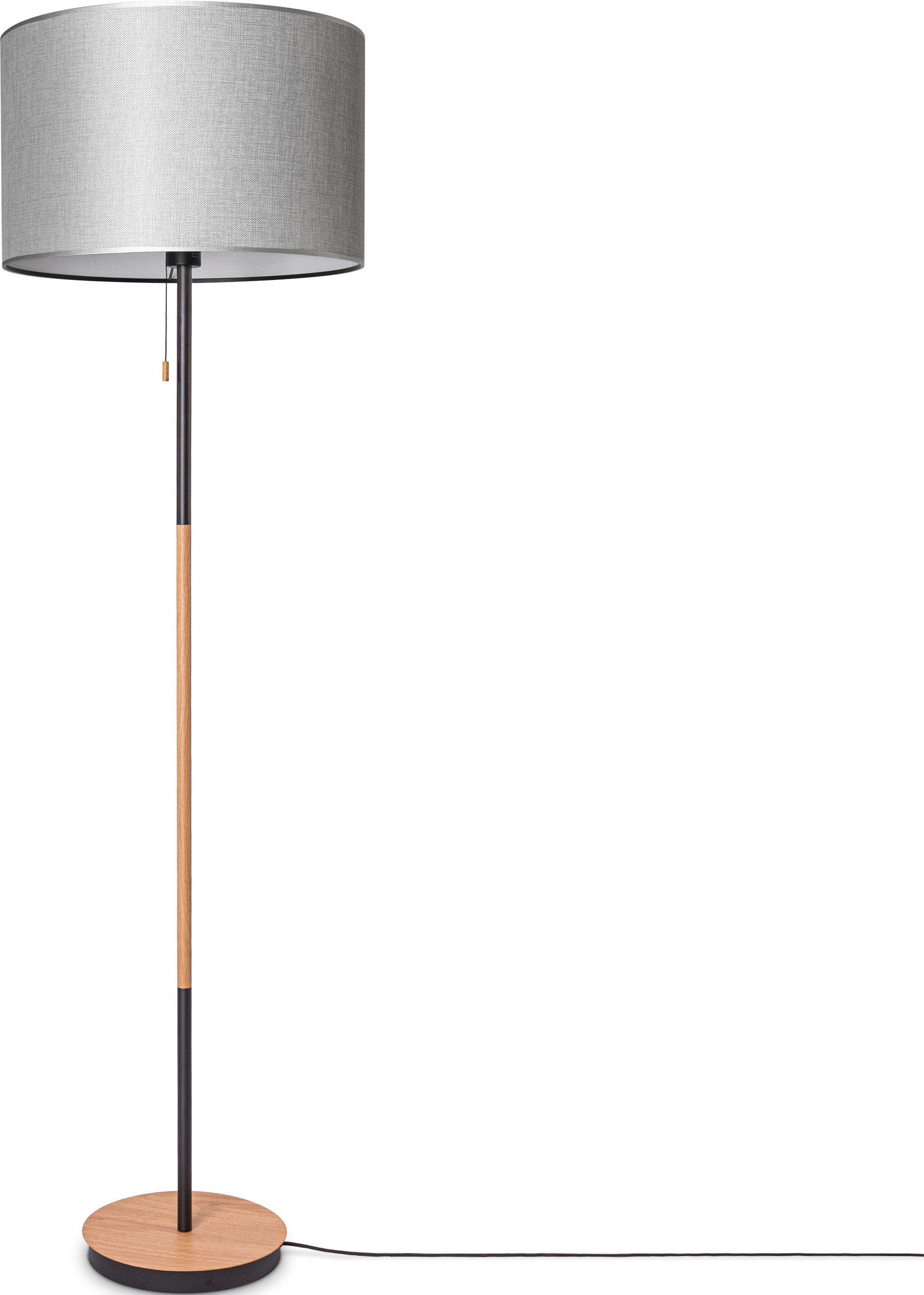 Paco Home Stehlampe EKO CANVAS UNI COLOR, ohne Leuchtmittel, Stoffschirm Wohnzimmer Skandi Standleuchte E27 Einfarbig Stofflampe grau naur antrzit | Standleuchten