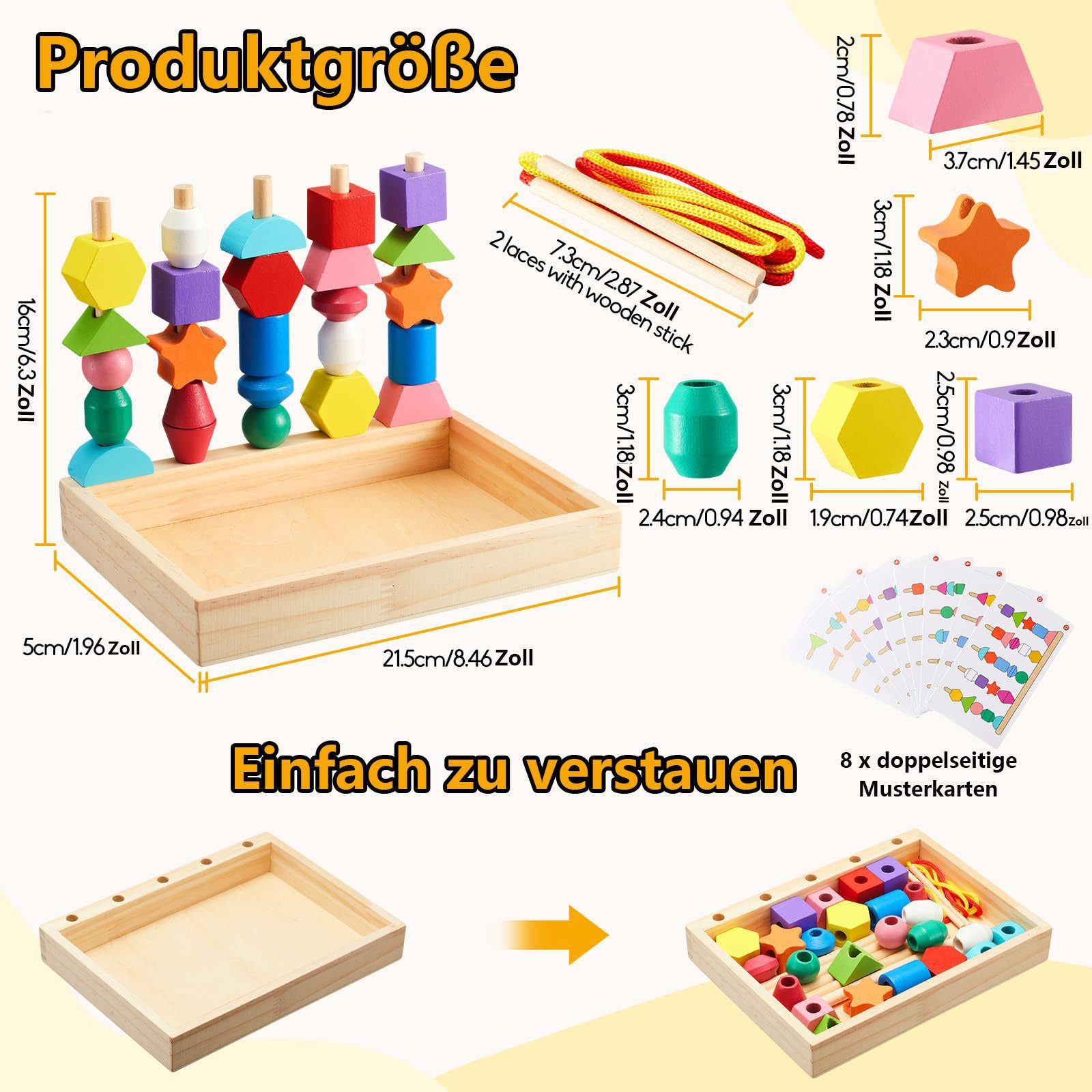 CLTYQ Lernspielzeug Montessori-Spielzeug Fädelspiel Bausteine Sortierspiel günstig online kaufen