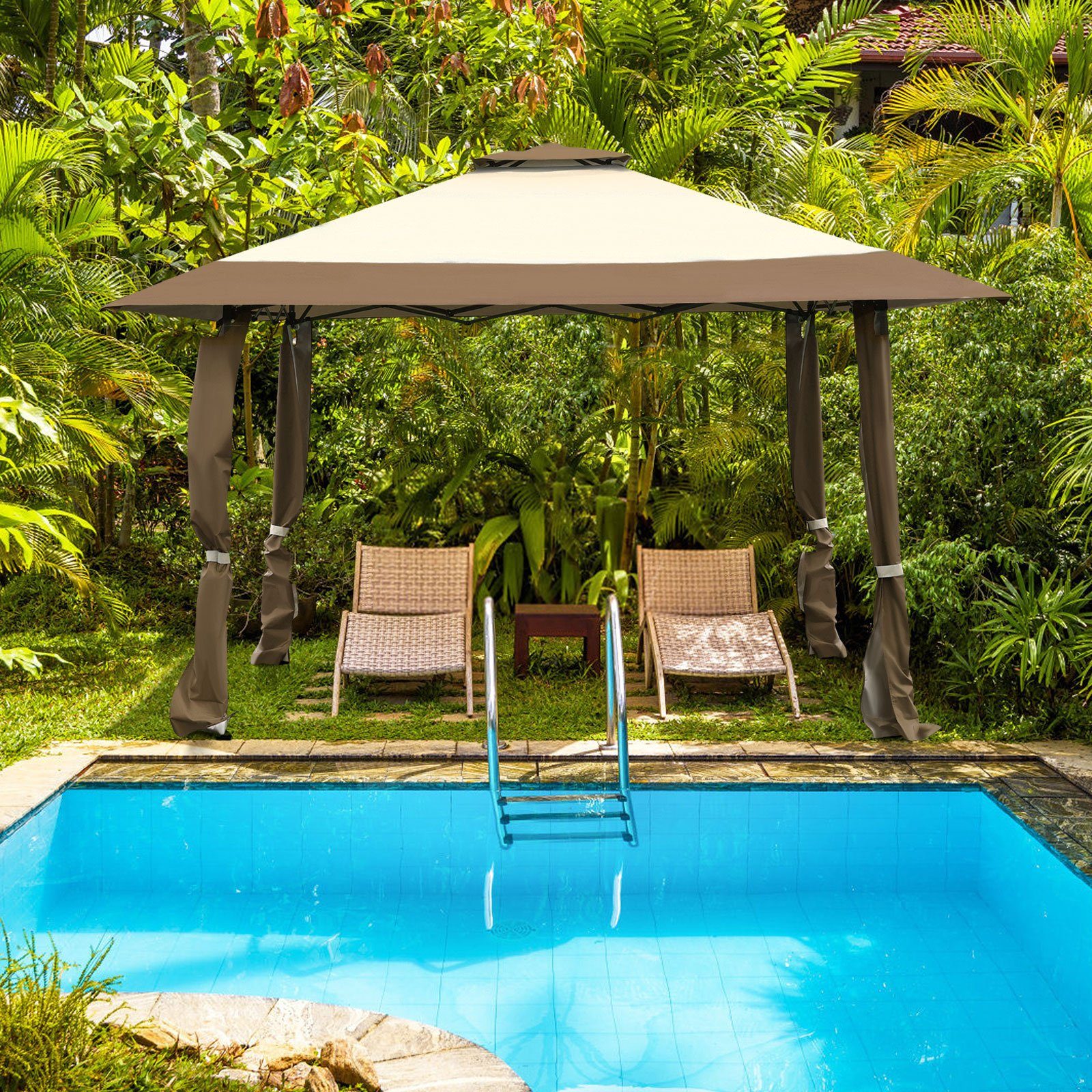 COSTWAY Faltpavillon Doppeldach UVP 50+, Pop-Up günstig online kaufen