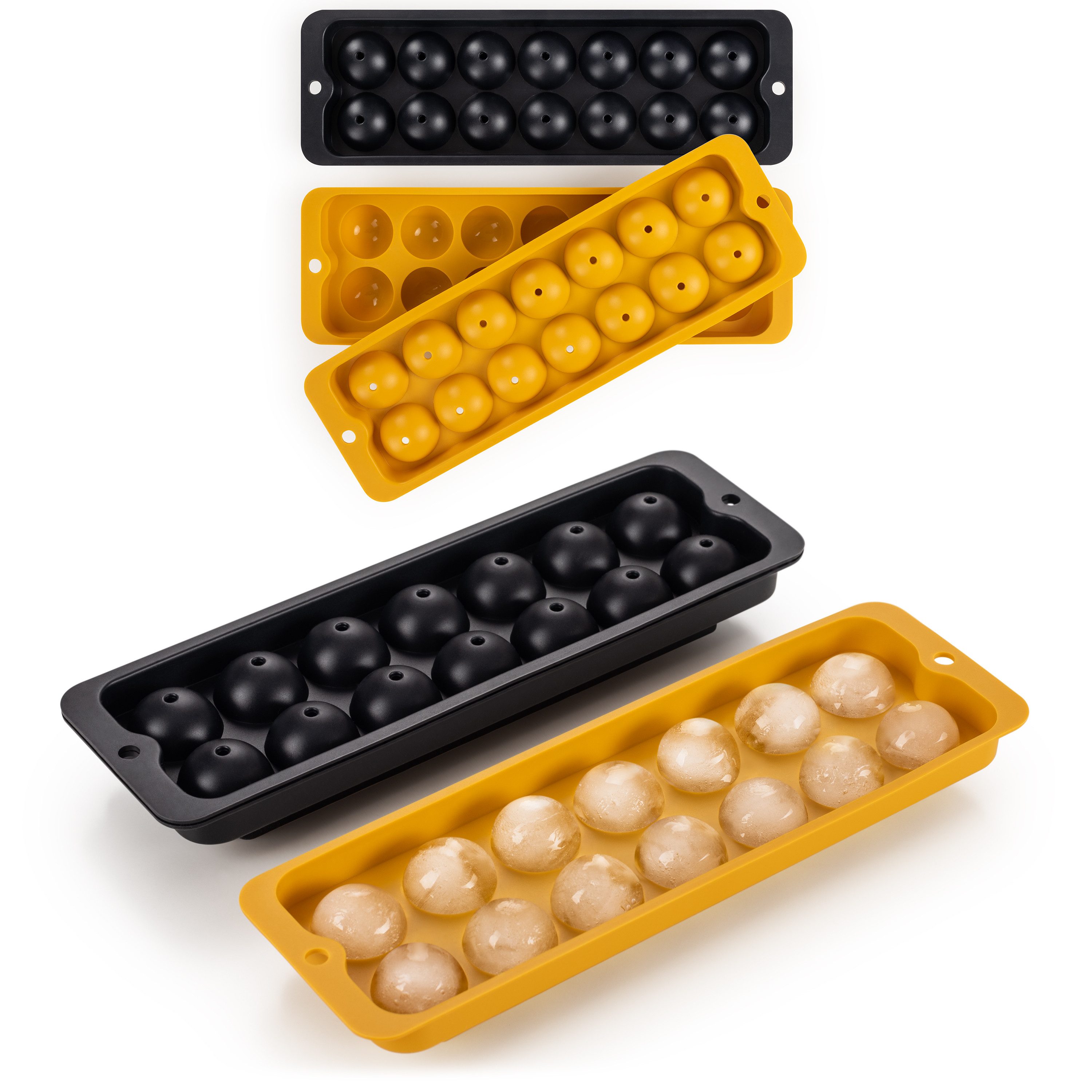 Blumtal Eiswürfelform Silikon Kugeln - Größe M, 2x14er Pack, BPA frei, Leichtes Herauslösen