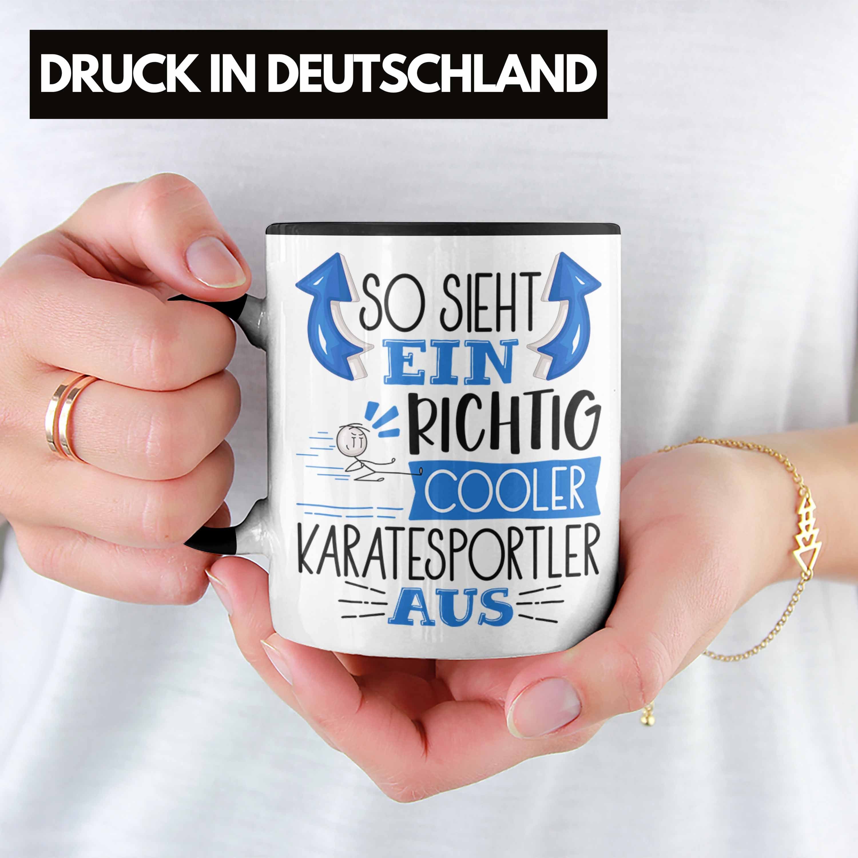 Tasse Trendation Cooler Karatesportler Tasse Geschenk Ein Richtig Schwarz Karatesport So Sieht