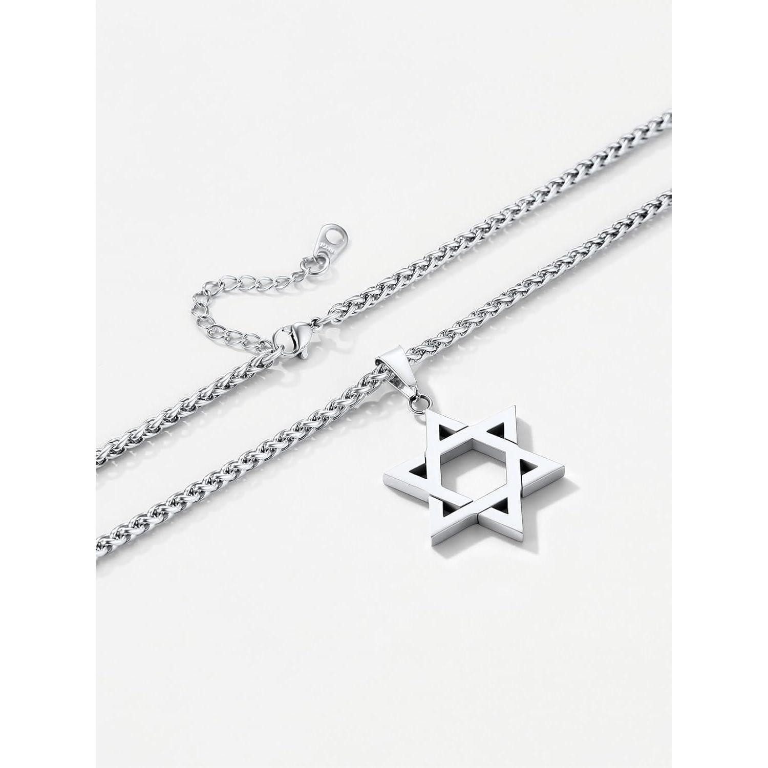LuxusKollektion Sternanhänger Halskette Anhänger Davidstern Hexagramm 01-silber Nicht Personalisiert