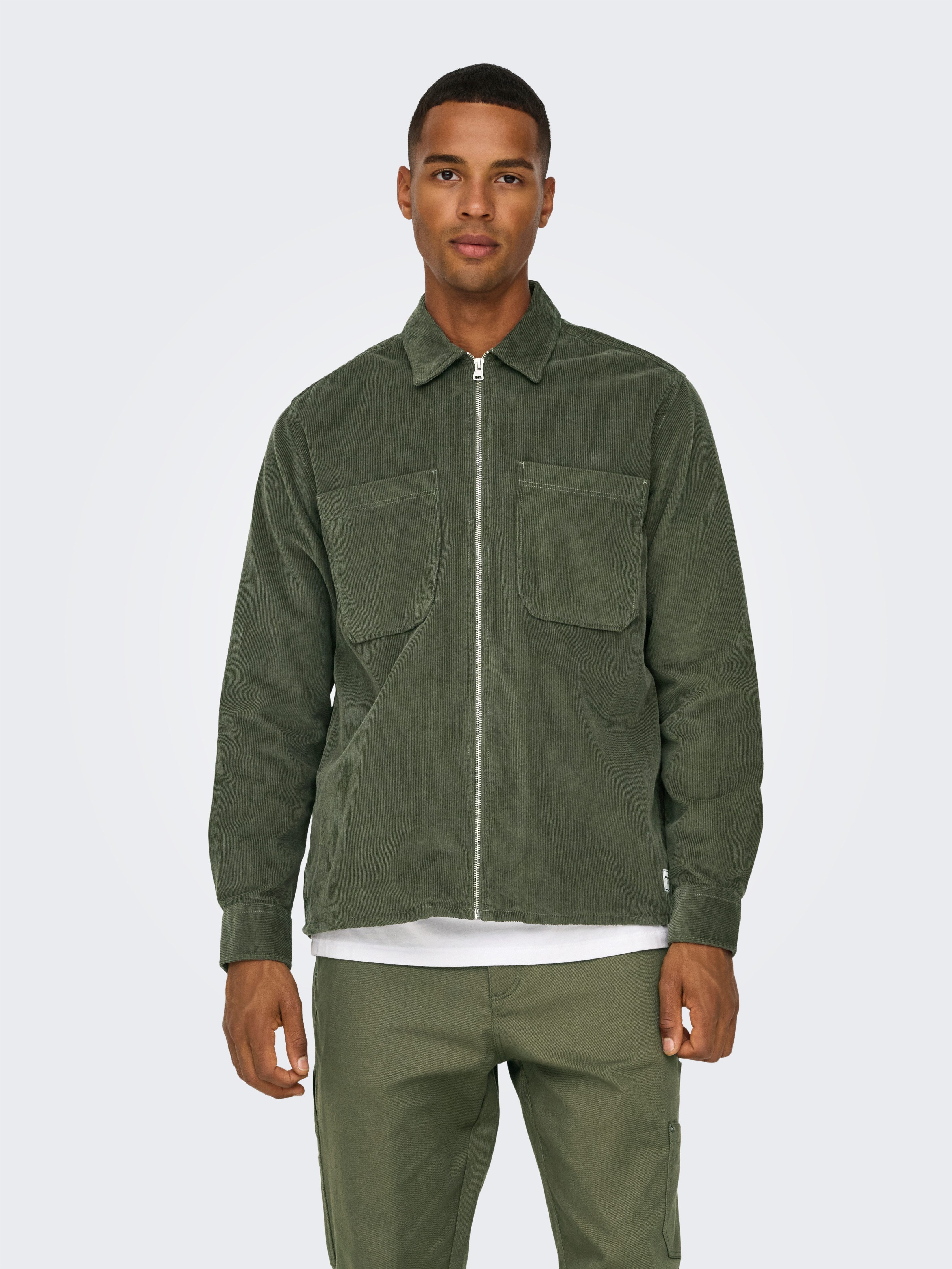 ONLY & SONS Langarmhemd ONSALP 14W RLX 2PKT WASHD CORD LS ZIP günstig online kaufen