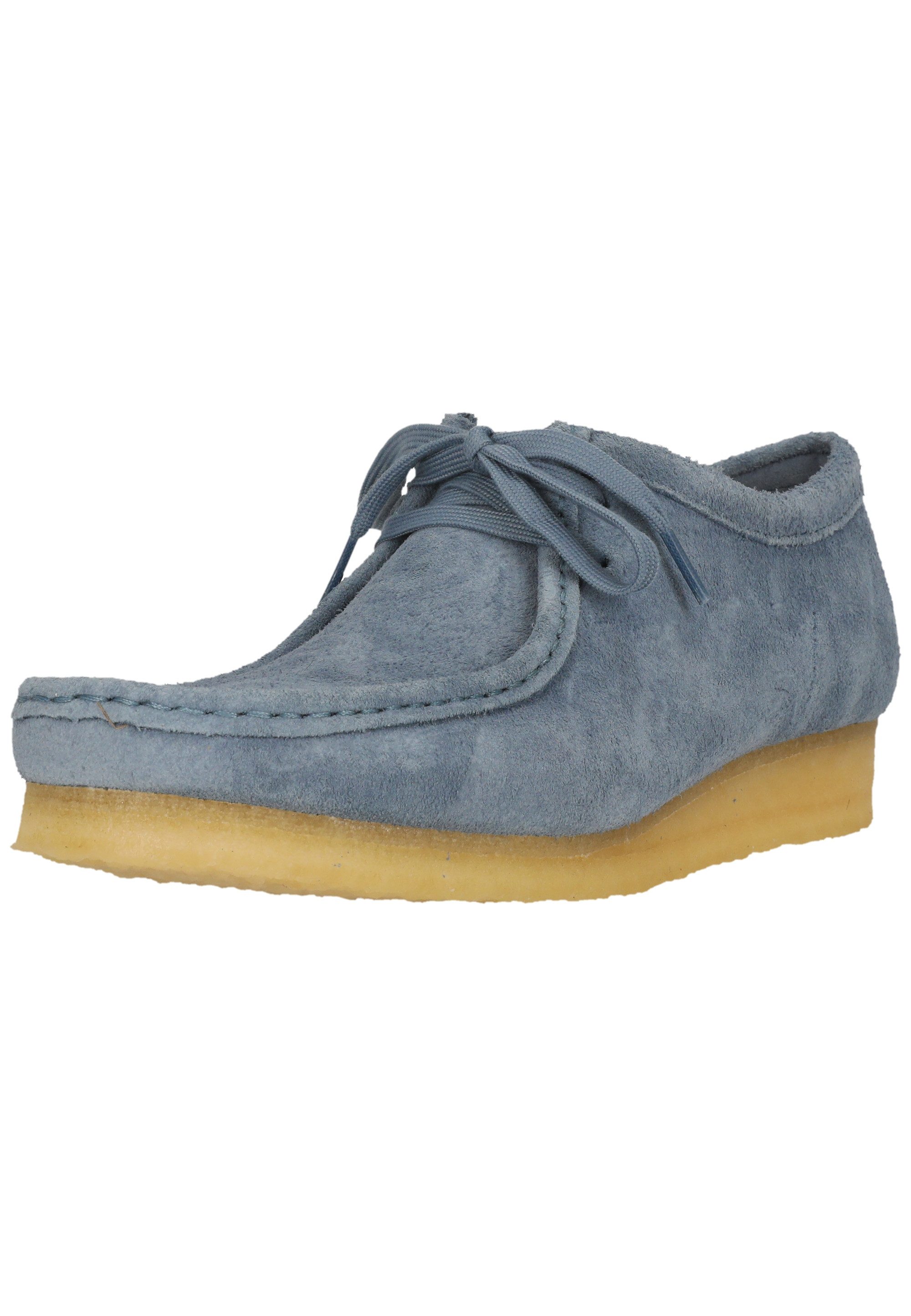 Clarks Wallabee French Blue Sde Schnürschuh mit ikonischer Sohle