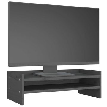 vidaXL Monitorständer Grau 50x24x16 cm Massivholz Kiefer Erhöhung Bildschirm Monitor-Halterung