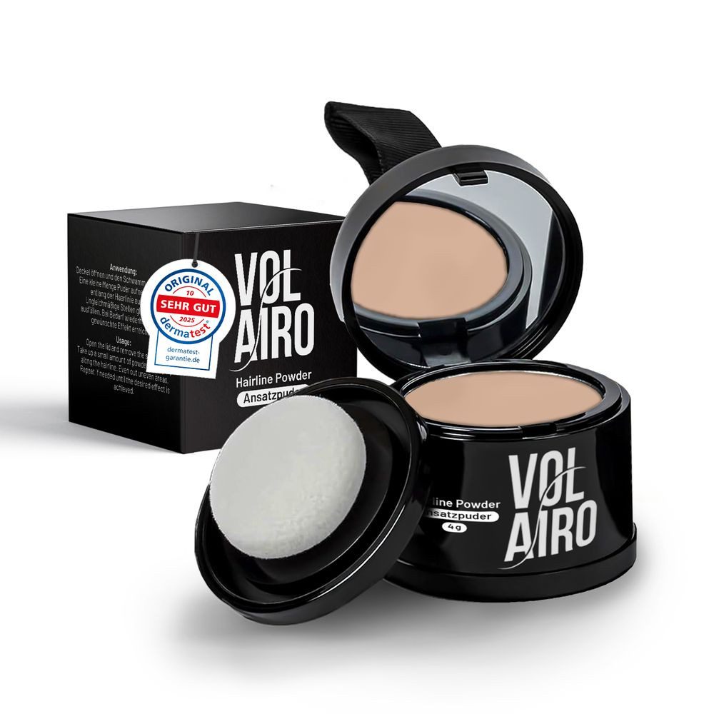 Volairo Volumenpuder Ansatzpuder – Deckt zuverlässig und wirkt natürlich, für Männer & Frauen, für Ansatz & Haarlinie & für dünner werdendes Haar, große Farbauswahl