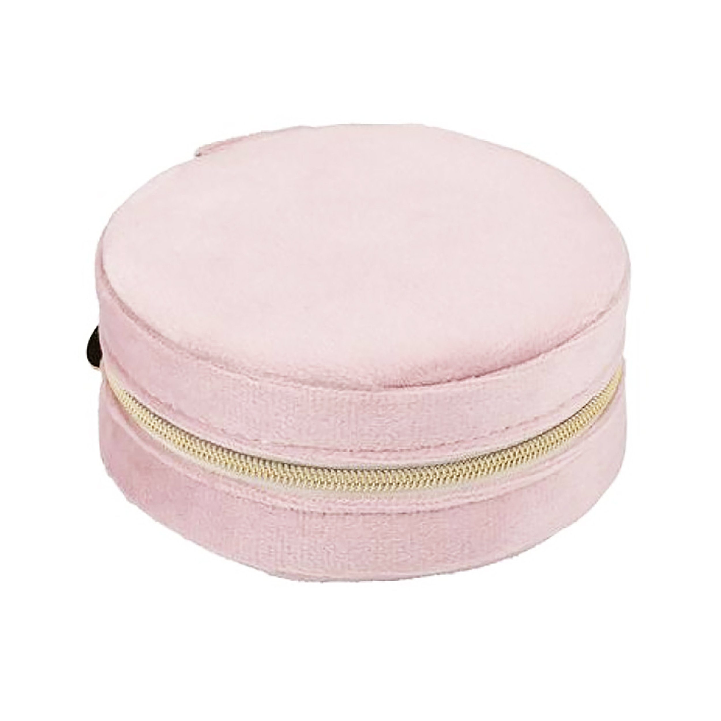 Touch of Beauty Schmuckkasten VELVET SCHMUCKBOX Schmuckkasten Schmuckkästchen 40 (Rosa-Rund), Schmuckkästchen Schmuck für Ringe Ohrringe Halskette Etui Box