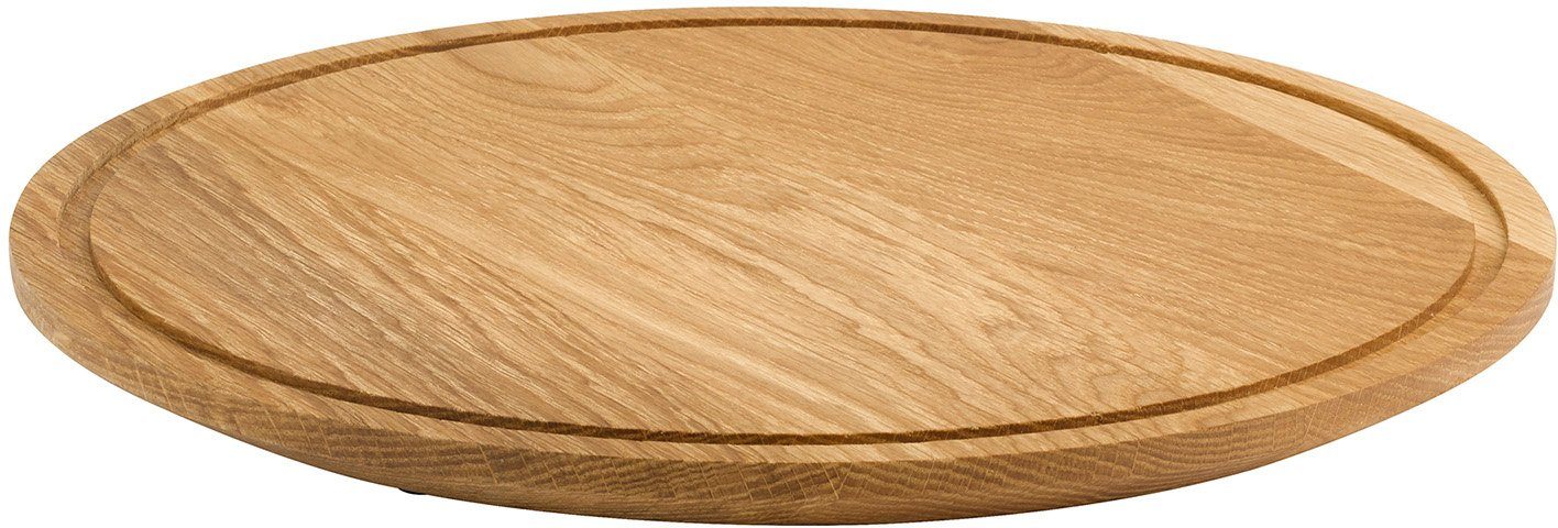 APS Servierplatte Profi, Holz, (1-tlg), mit Saftrille und Antirutsch-Füßchen, Ø 32 cm | Servierplatten