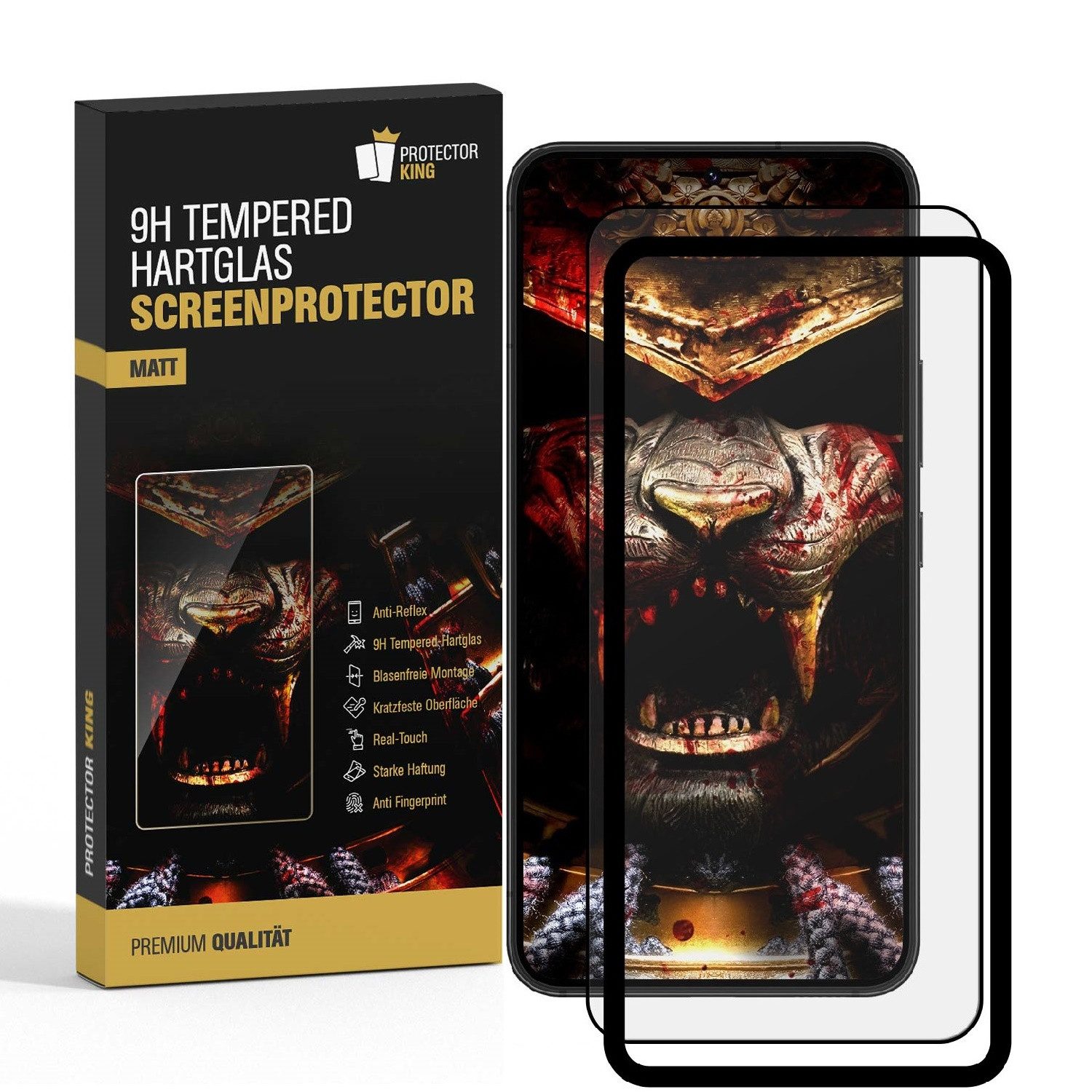 Protectorking Displayschutzfolie 4x 9H Panzerglas Full-Screen Anti-Reflex entspiegelt Montagehilfe für Samsung Galaxy S26, 4 Stück, Displayschutzfolie, Schutzfolie, Bildschirmschutz, kratz- & stoßfest