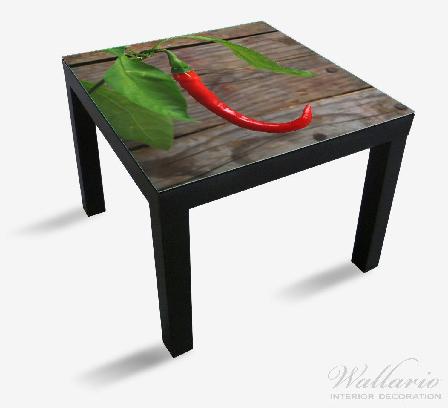 Wallario Lack Tisch St), Hängende (1 für Tischplatte Ikea geeignet Chili-Schote