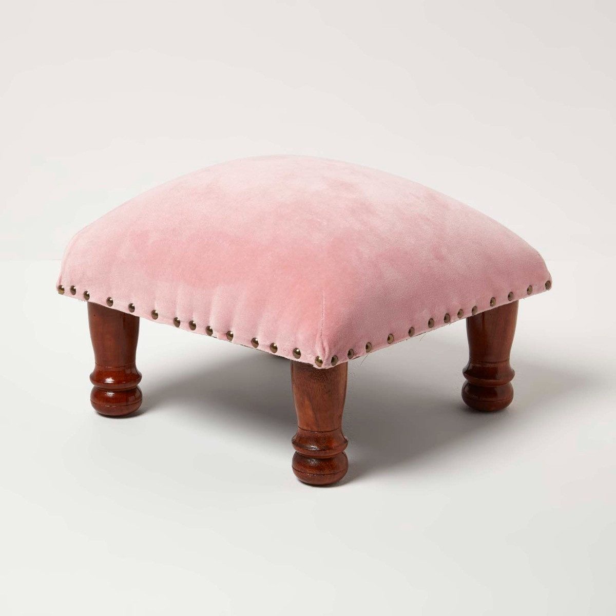 Homescapes Fußhocker Samthocker Mable – rosa günstig online kaufen