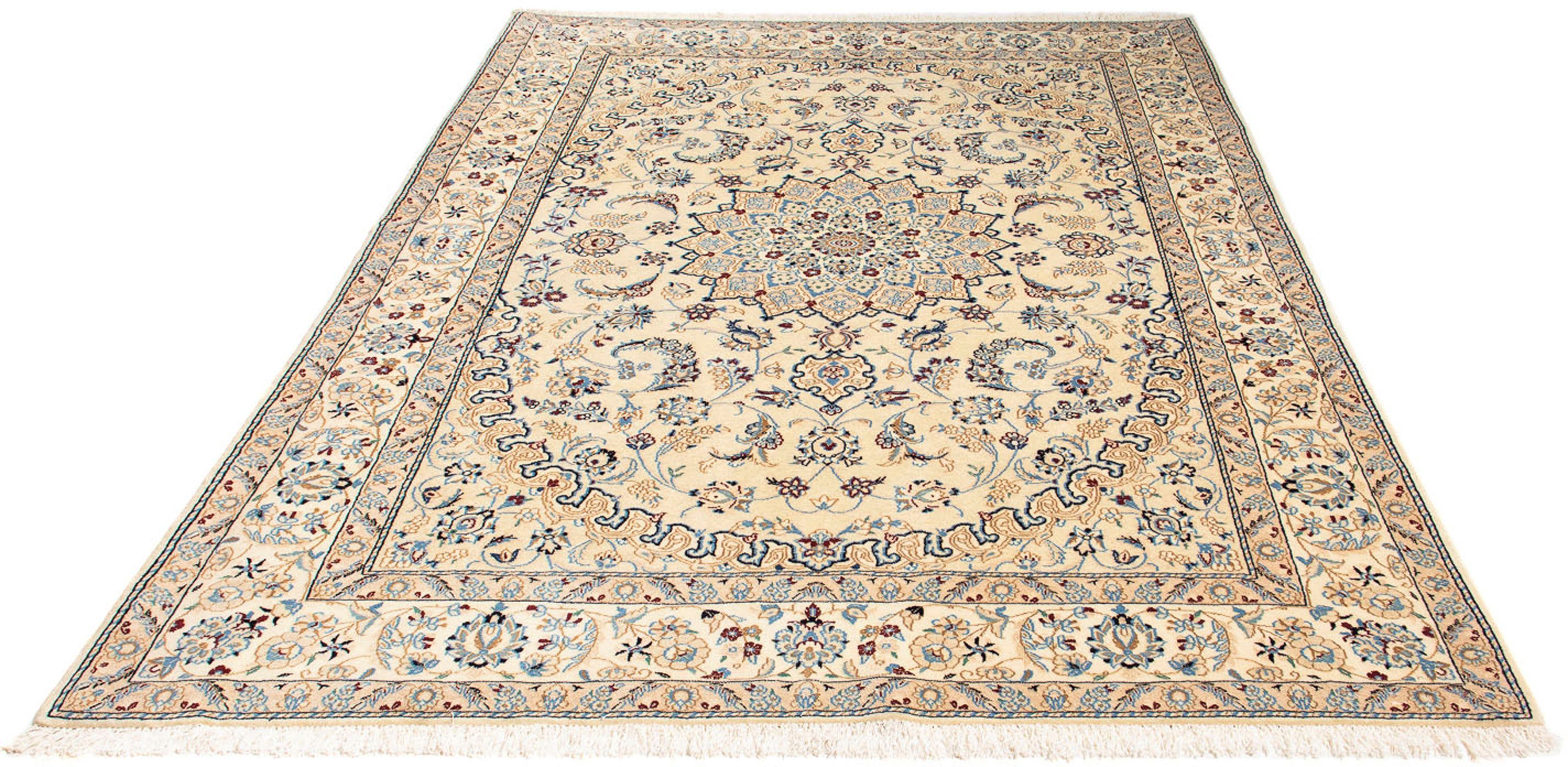 Orientteppich Perser - Nain - Royal - 236 x 176 cm - beige, morgenland, rechteckig, Höhe: 10 mm, Wohnzimmer, Handgeknüpft, Einzelstück mit Zertifikat