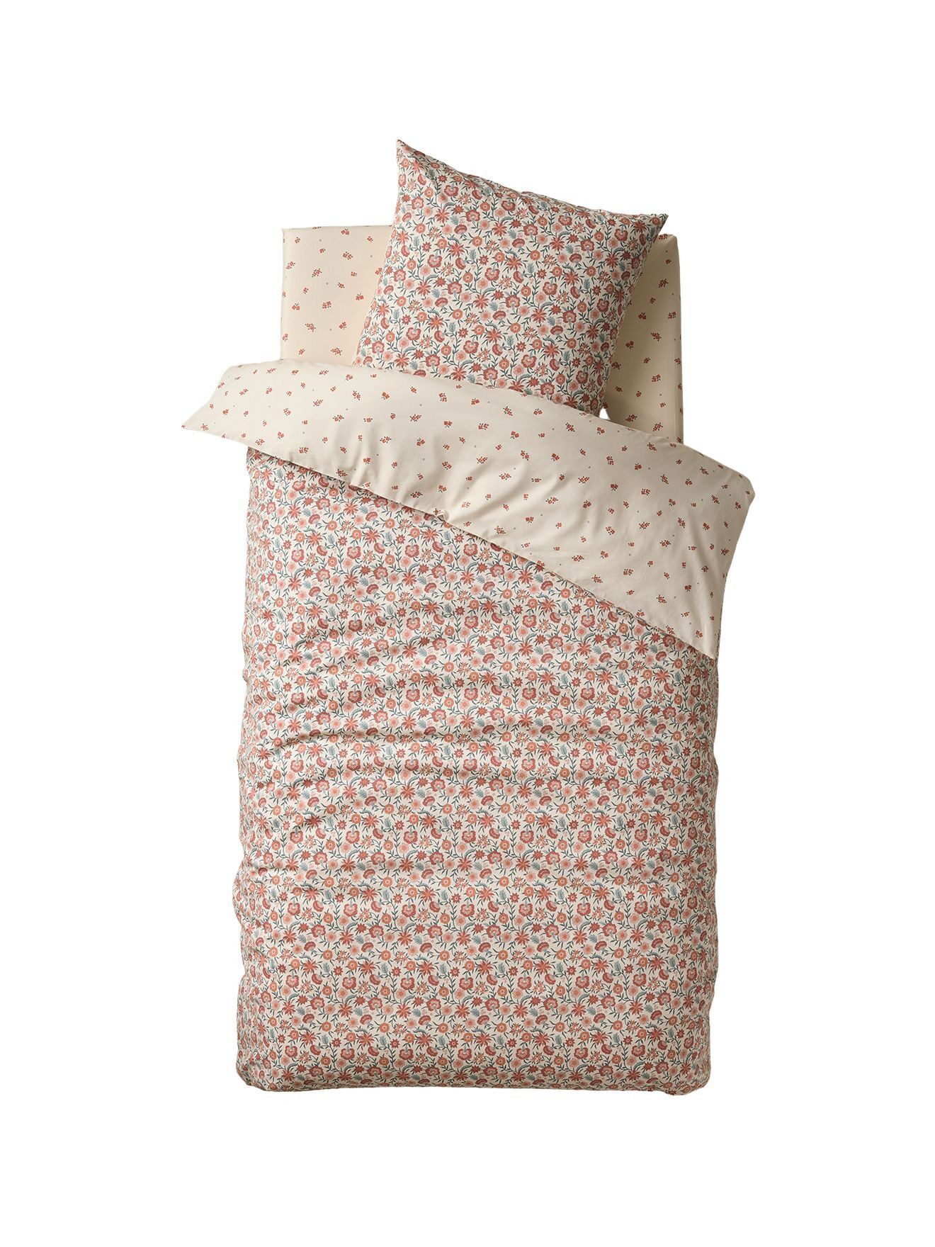 vertbaudet Bettbezug Kinder Bettwäsche-Set HIPPIE BLUMENMÄDCHEN, Wendbar, Blumenprint, Floral
