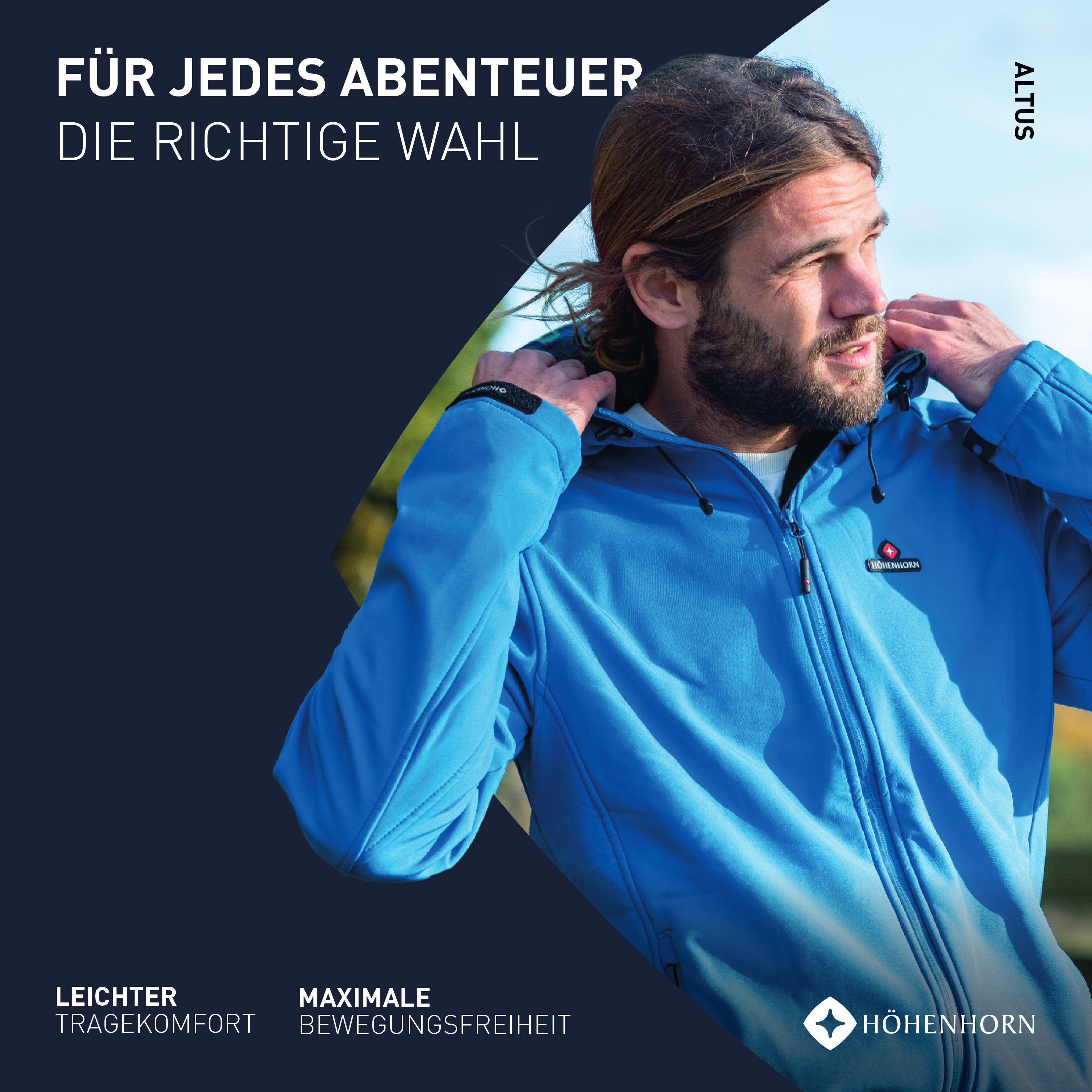 Funktionsjacke Höhenhorn Softshell Jacke Herren Outdoor Altus Softshelljacke Grün Übergangsjacke