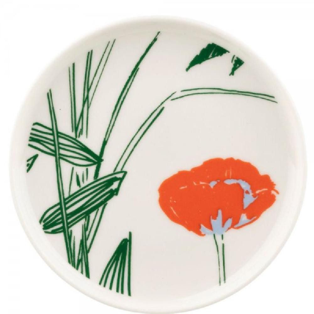 Marimekko Frühstücksteller Тарелки Oiva Puutarhakutsut Weiß Grün Orange (13,5cm)