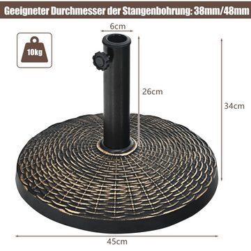 COSTWAY Kunststoffschirmständer, für Stöcke bis Ø 48 mm