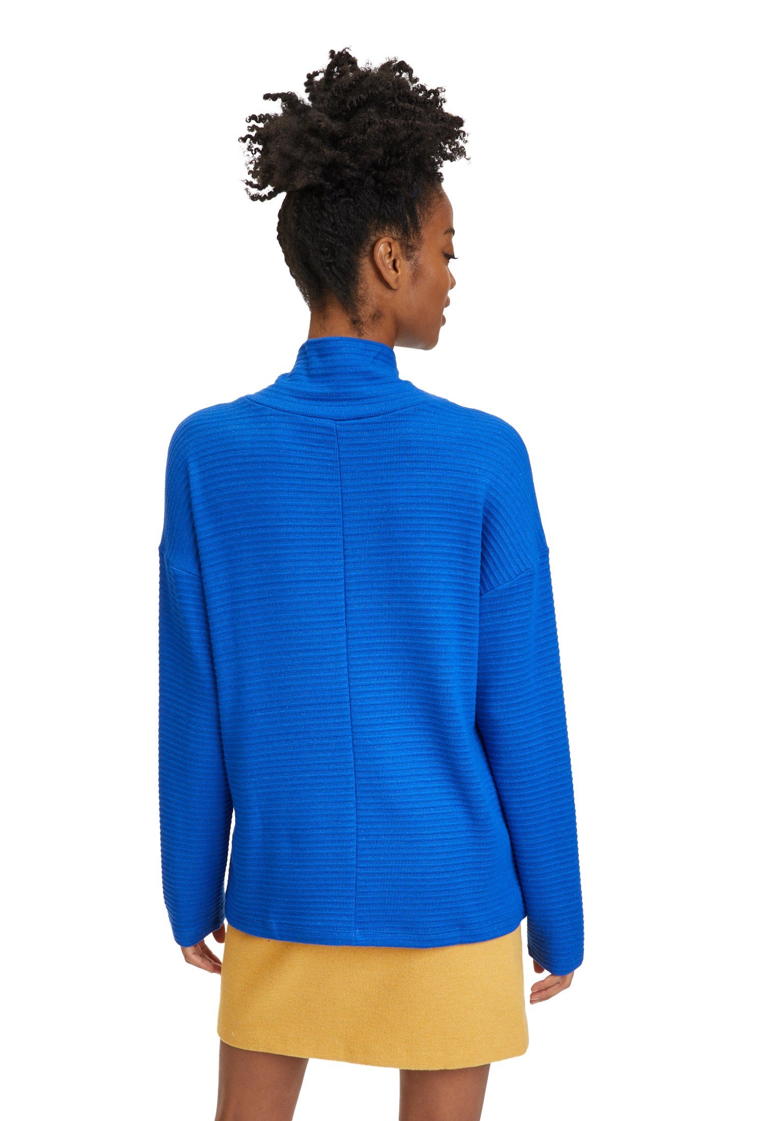 blau Cartoon Stehkragen (1-tlg) mit Kragen Sweatshirt