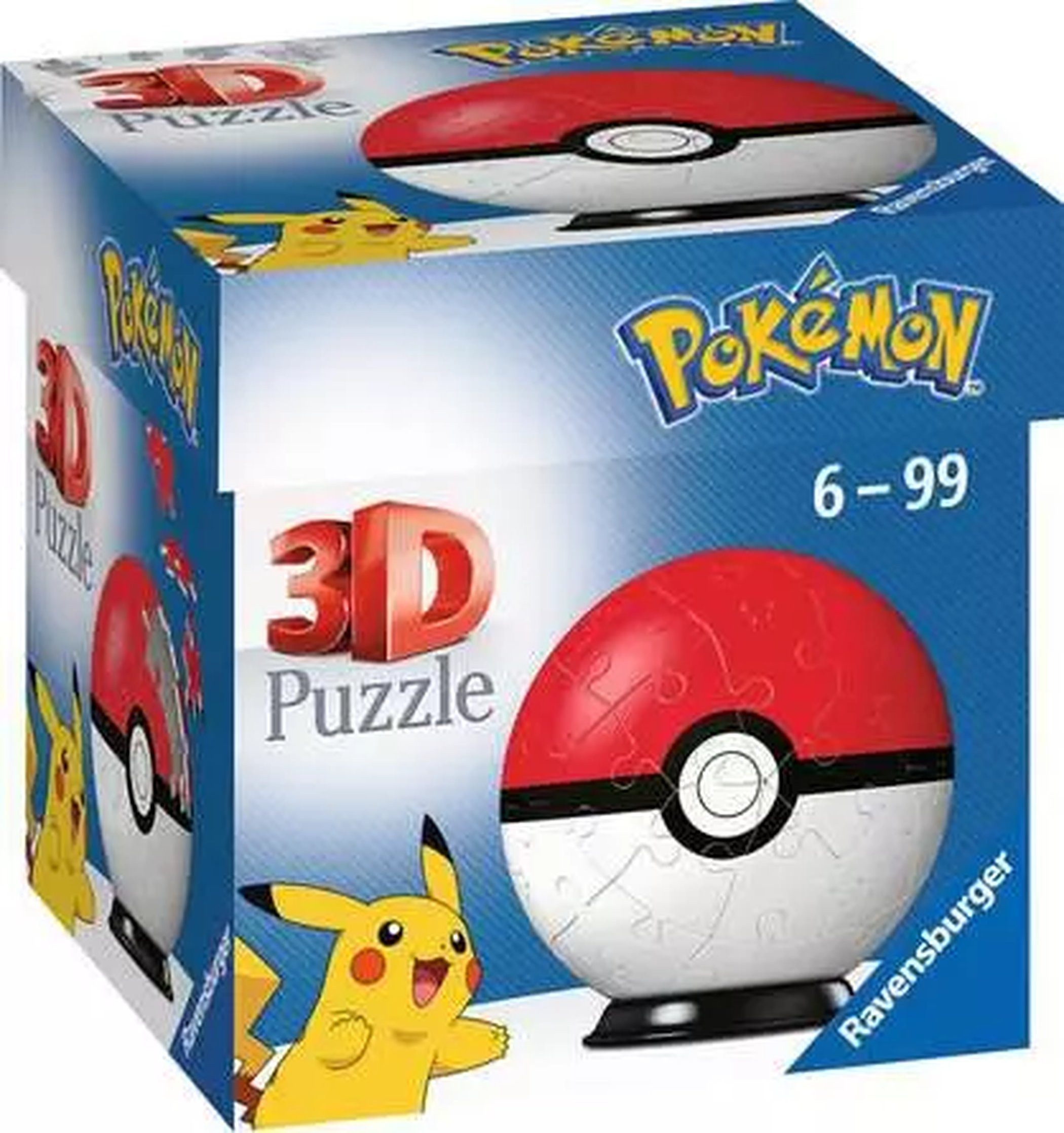 Ravensburger 3D-Puzzle 3D Puzzle Pokémon Poké Ball, 54 Puzzleteile