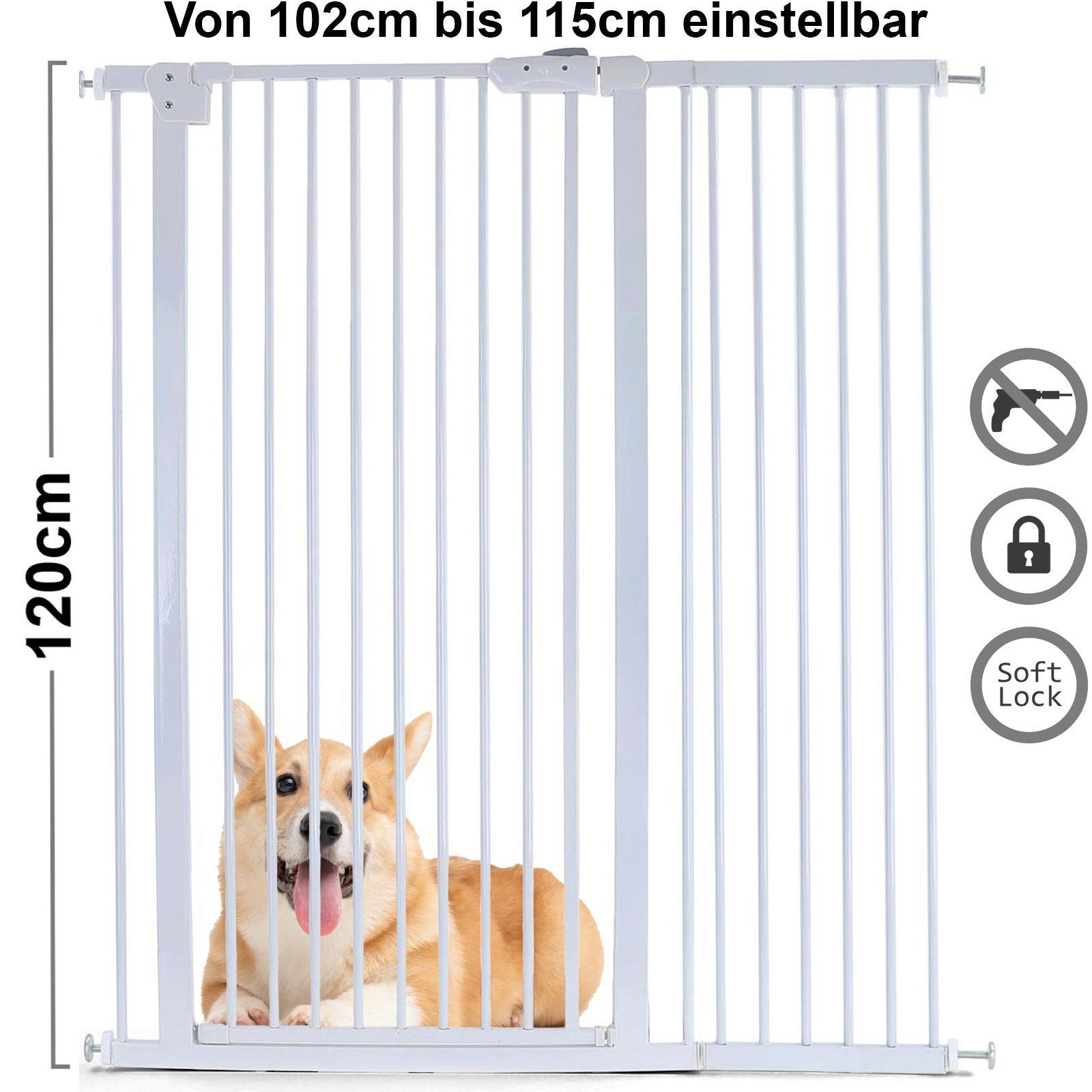 RAMROXX Treppenschutzgitter Absperrgitter Treppenschutzgitter Metall weiß 1 günstig online kaufen