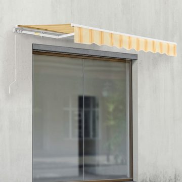 en.casa Gelenkarmmarkise »Bitonto« Balkonmarkise Gelb/Weiß 250 x 200 cm