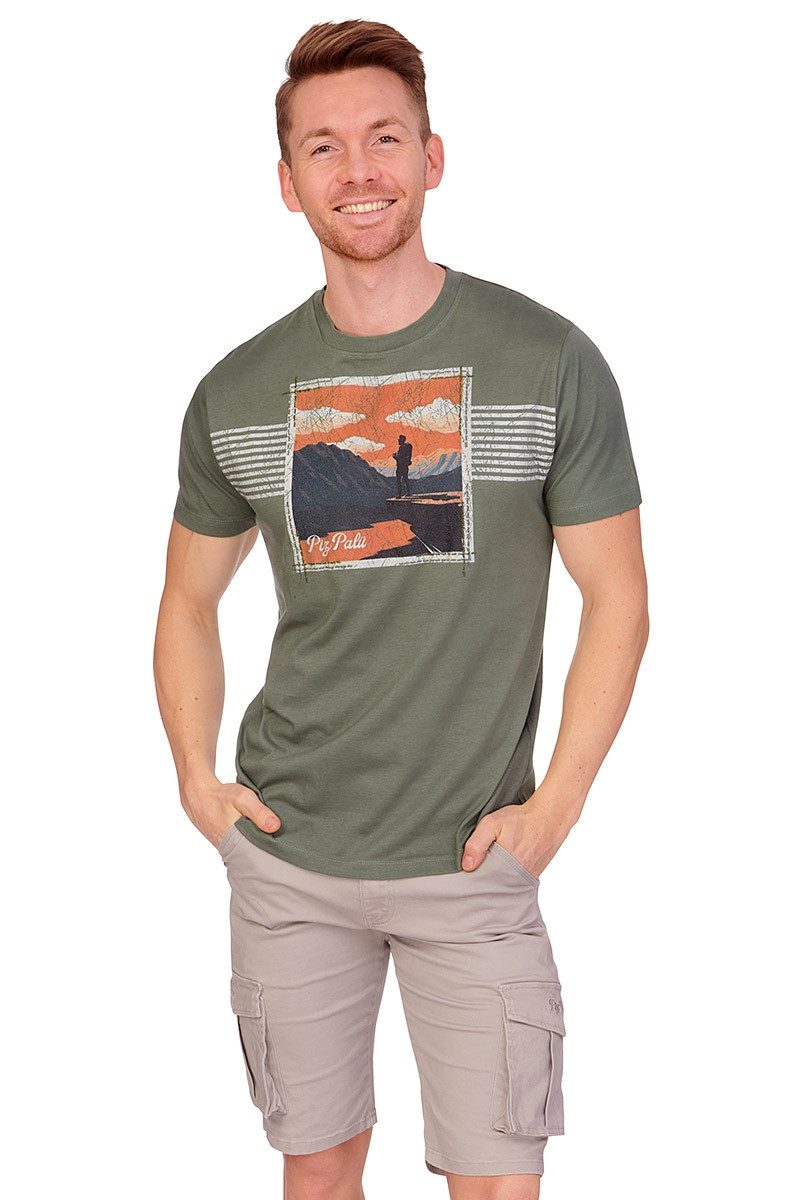 Piz Palü Trachtenjeans Jeans Bermuda Herren - WALLGAU - felsgrau, yeti