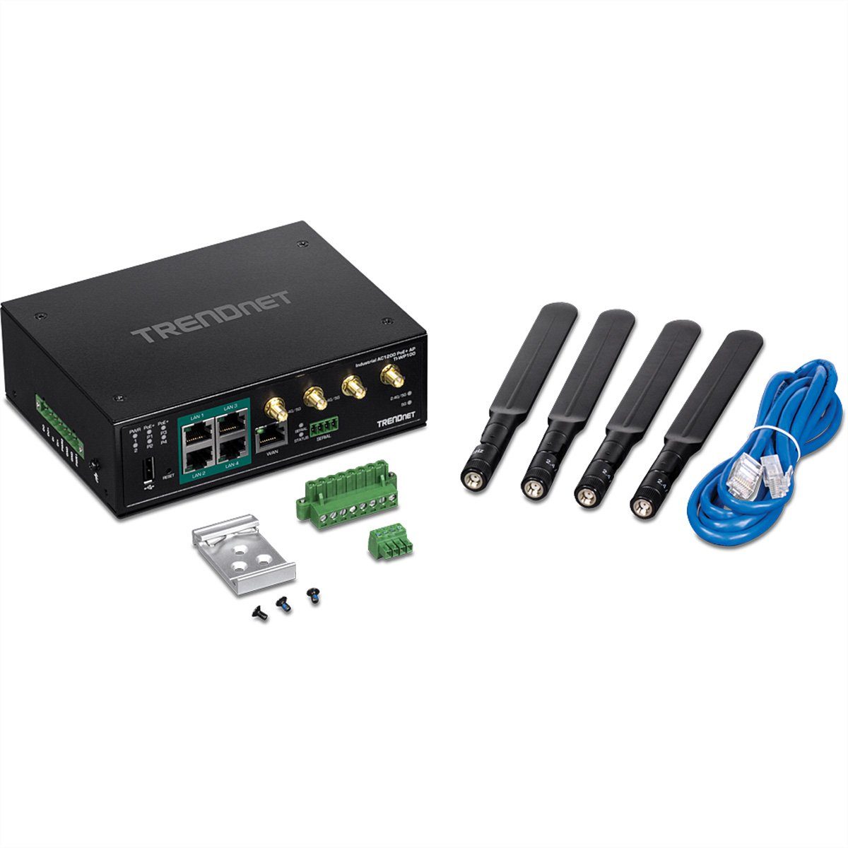Trendnet Gigabit) Netzwerk-Switch TI-WP100 AC1200 PoE+ Industrial Router (Wireless