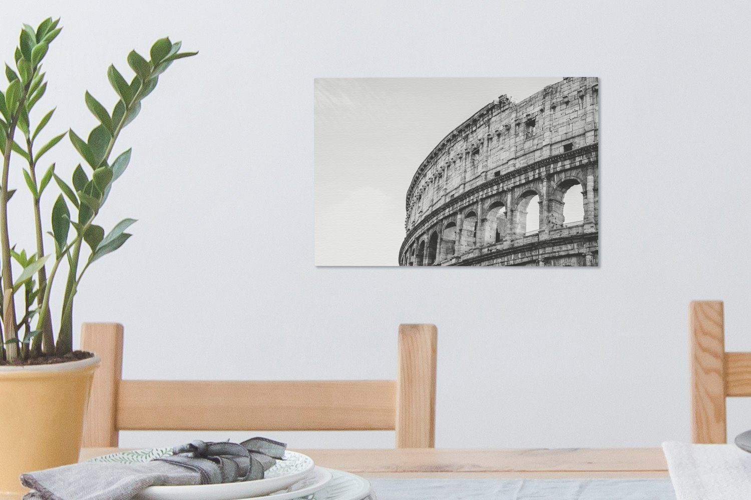 OneMillionCanvasses® Leinwandbild Kolosseum Wanddeko, Wandbild (1 Rom und St), weiß, Leinwandbilder, in Aufhängefertig, schwarz - cm 30x20