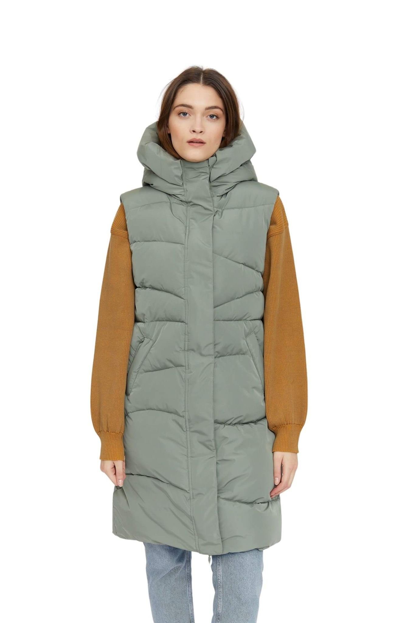 MAZINE Winterjacke WANDA VEST Grün Vegane Damen Winterweste