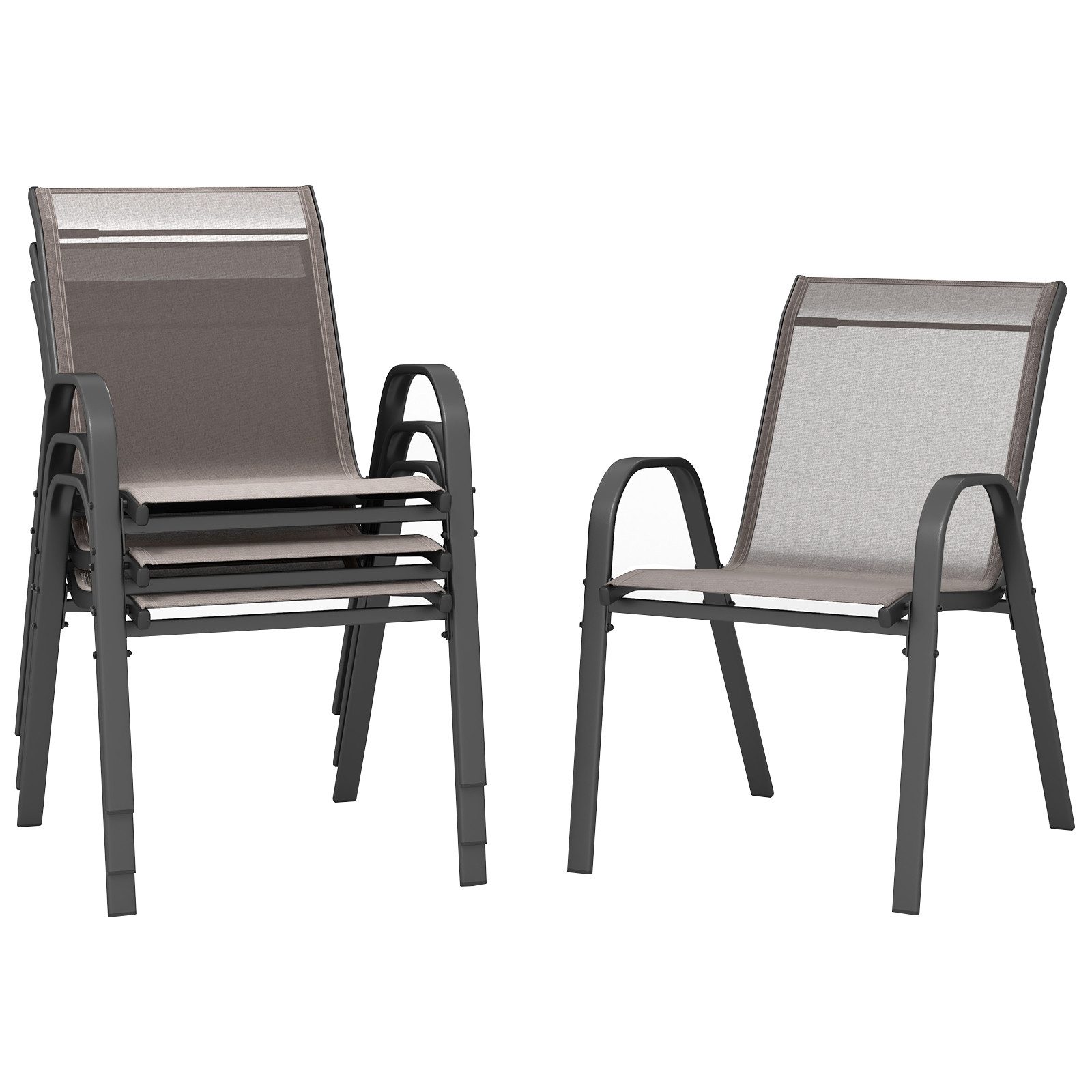 COSTWAY Gartenstuhl (4 St), Stapelstühle, aus günstig online kaufen