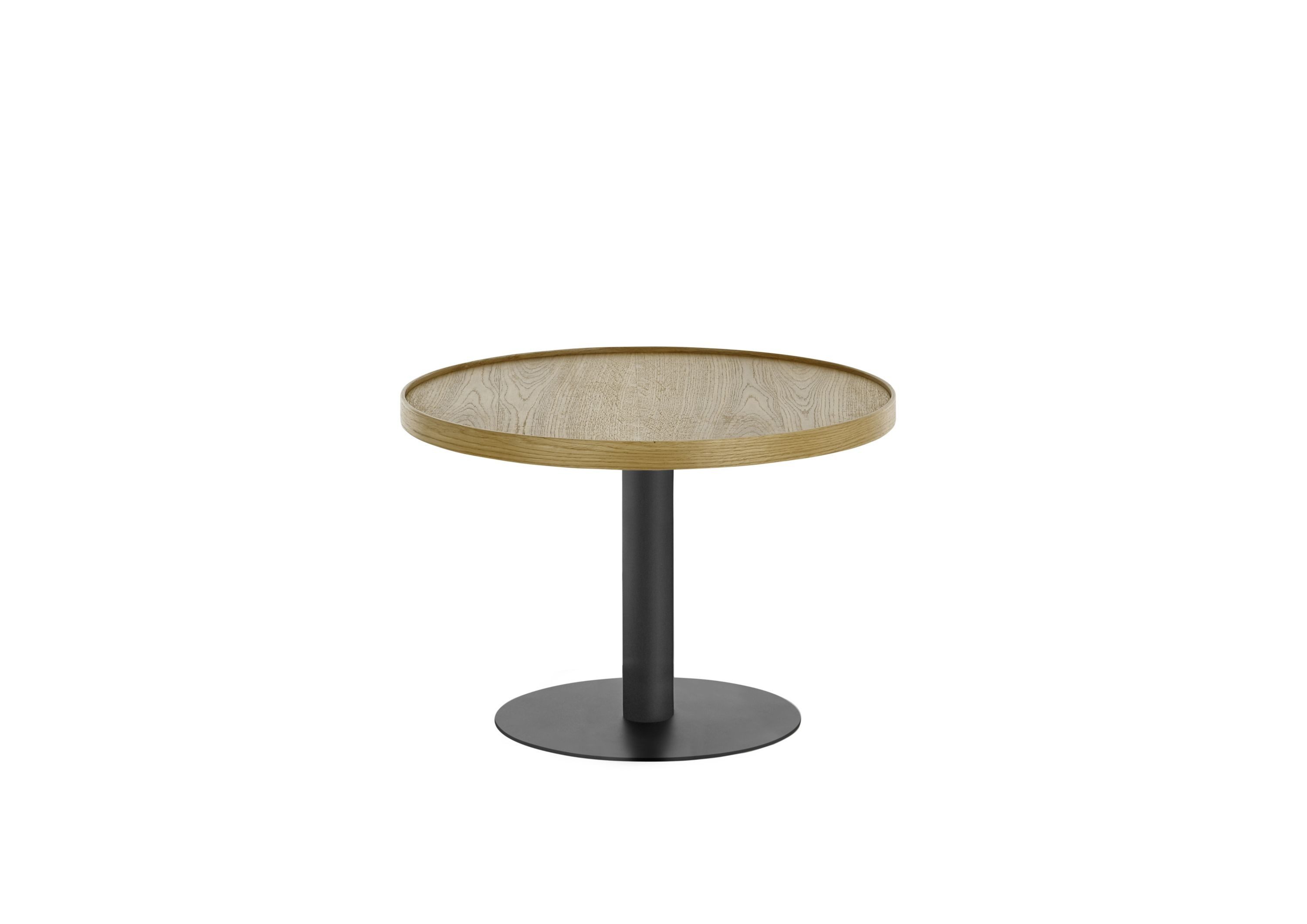Robas Lund Couchtisch, Couchtisch Eiche/Schwarz matt m. Metallgestell 60x40x60 cm