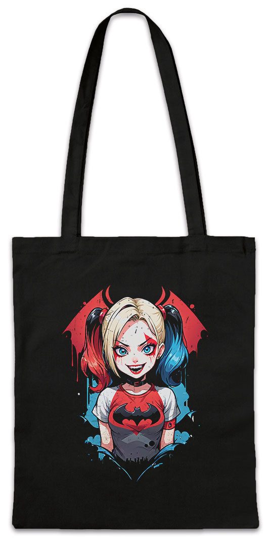 Urban Backwoods Beuteltasche Harley Batcave Girl Stofftasche Bat Logo Quinn Anime Gotham Batman (1-tlg), Modern Art Man Woman