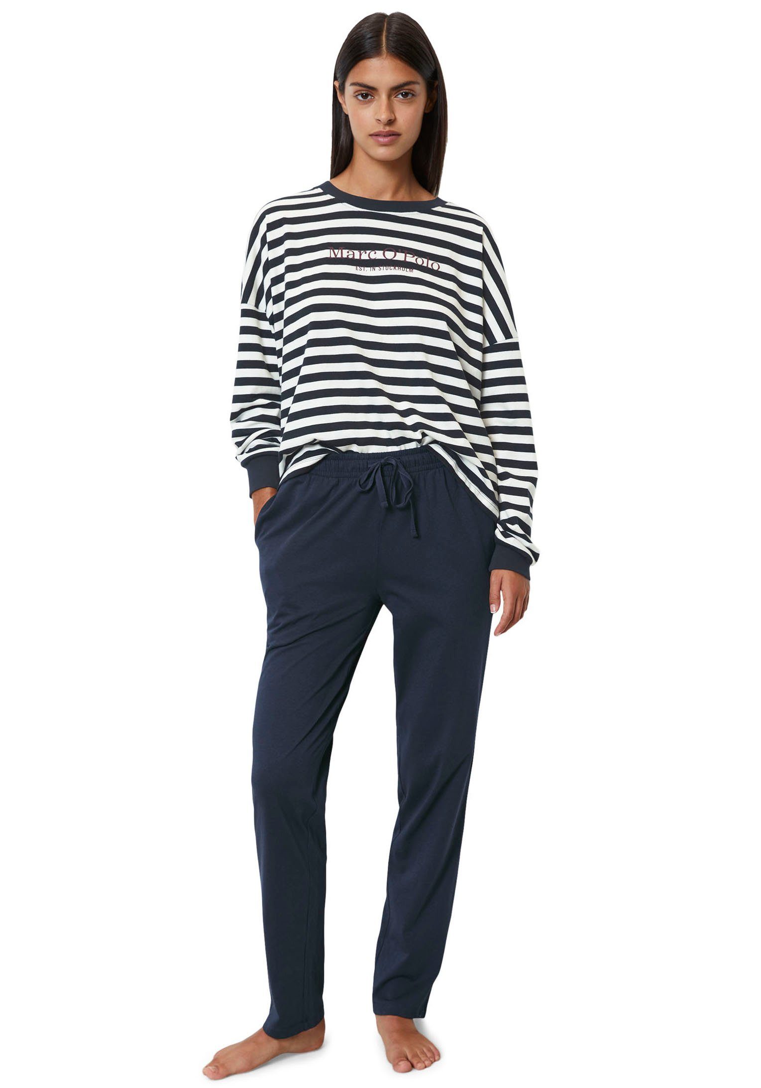 Marc O'Polo Pyjama Mix & Match Cotton-Woven (Set, 2 tlg) mit Logoschriftzug günstig online kaufen