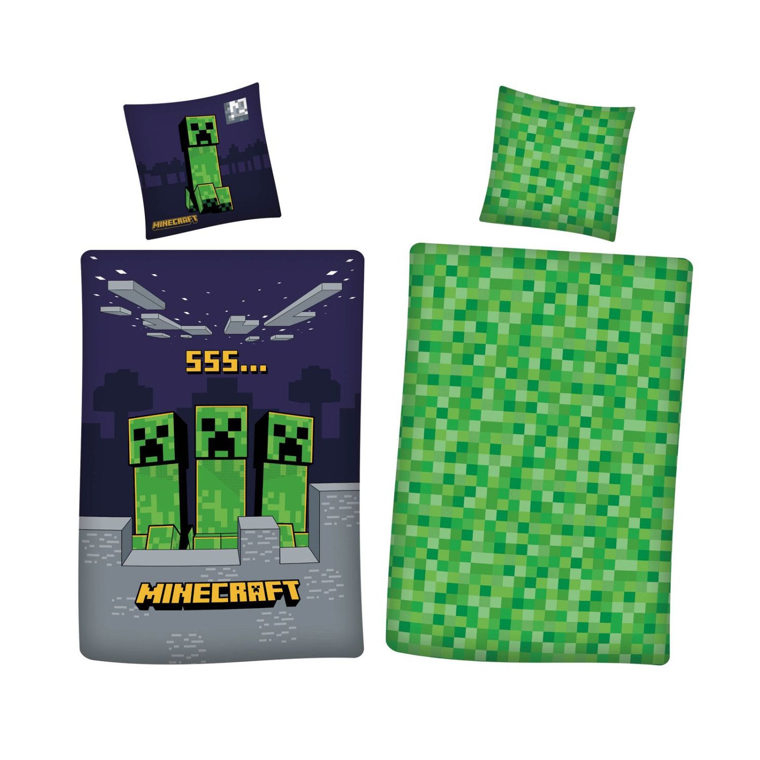 AY!Max Kinderbettwäsche Minecraft Wende Bettwäsche Set 2 tlg. 135 x 200 cm 80 x 80cm, 2 teilig – Bild 3 von 5