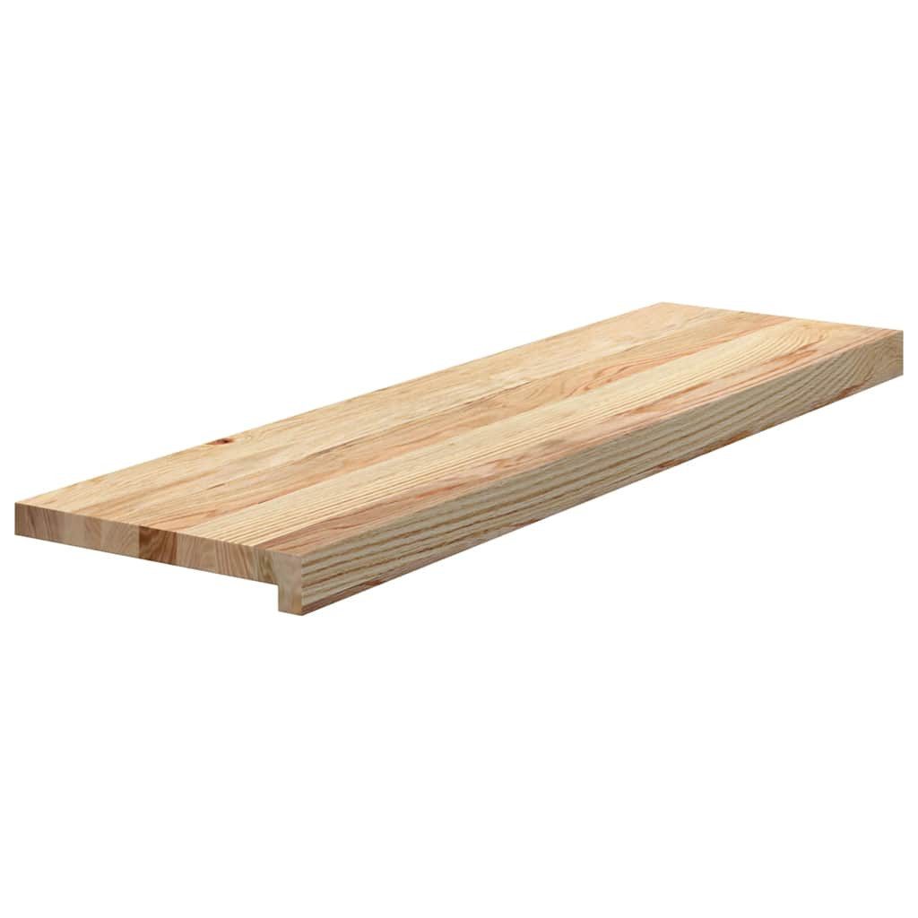 vidaXL Stufenmatte Treppenstufen 12 Stk. Unbehandelt 90x30x2 cm Massivholz Eiche, Rechteckig, Höhe: 2 mm