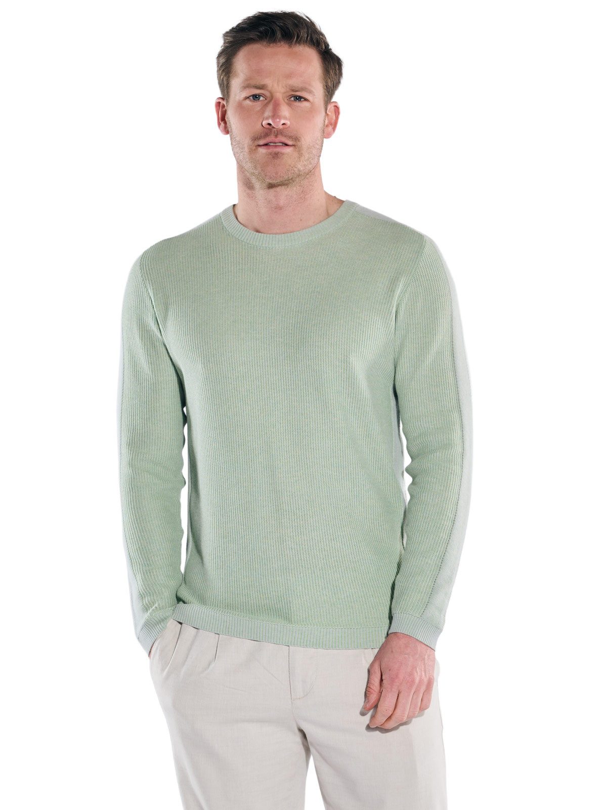 Engbers Rundhalspullover Herren Pullover Rundhals, Hellgruen