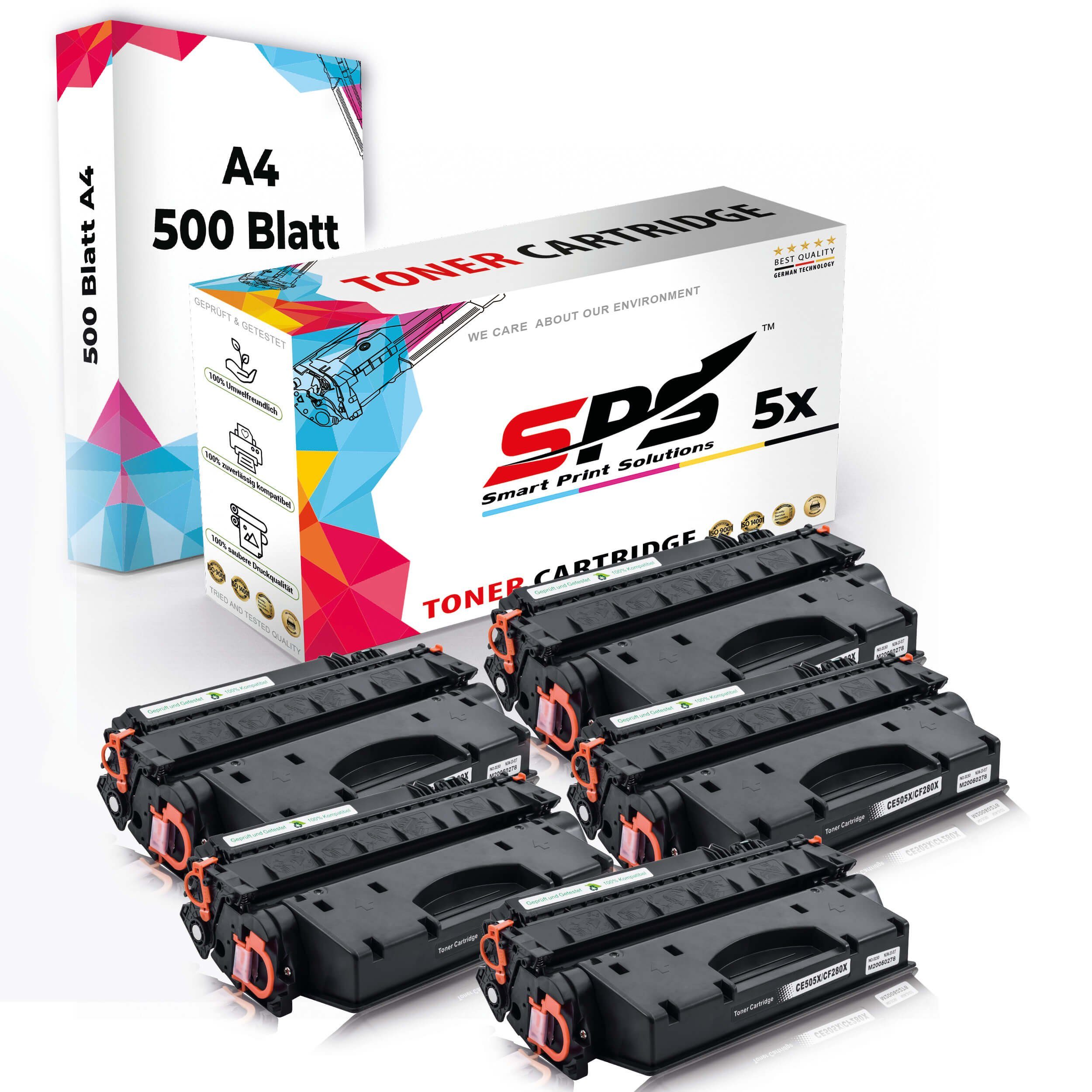 SPS Tonerkartusche Druckerpapier A4 + 5x Multipack Set Kompatibel für HP Laserjet P 2057, (5er Pack)