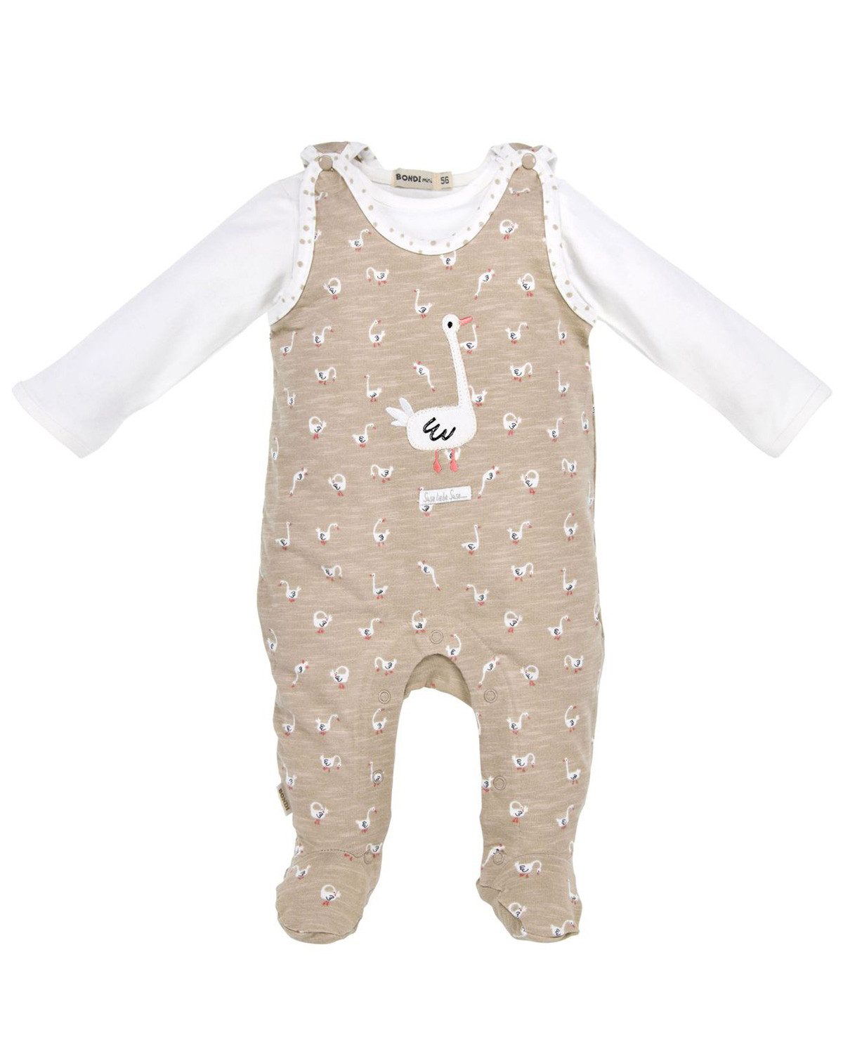 BONDI Strampler Strampler 'Gänschen' 93959, Beige - Babystrampela