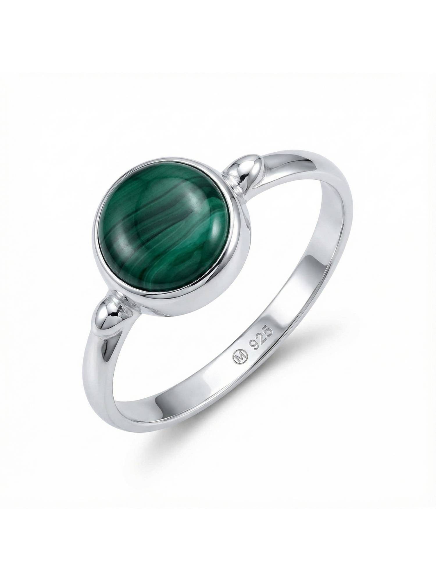 Silberring HANA aus 925 Silber mit Malachit