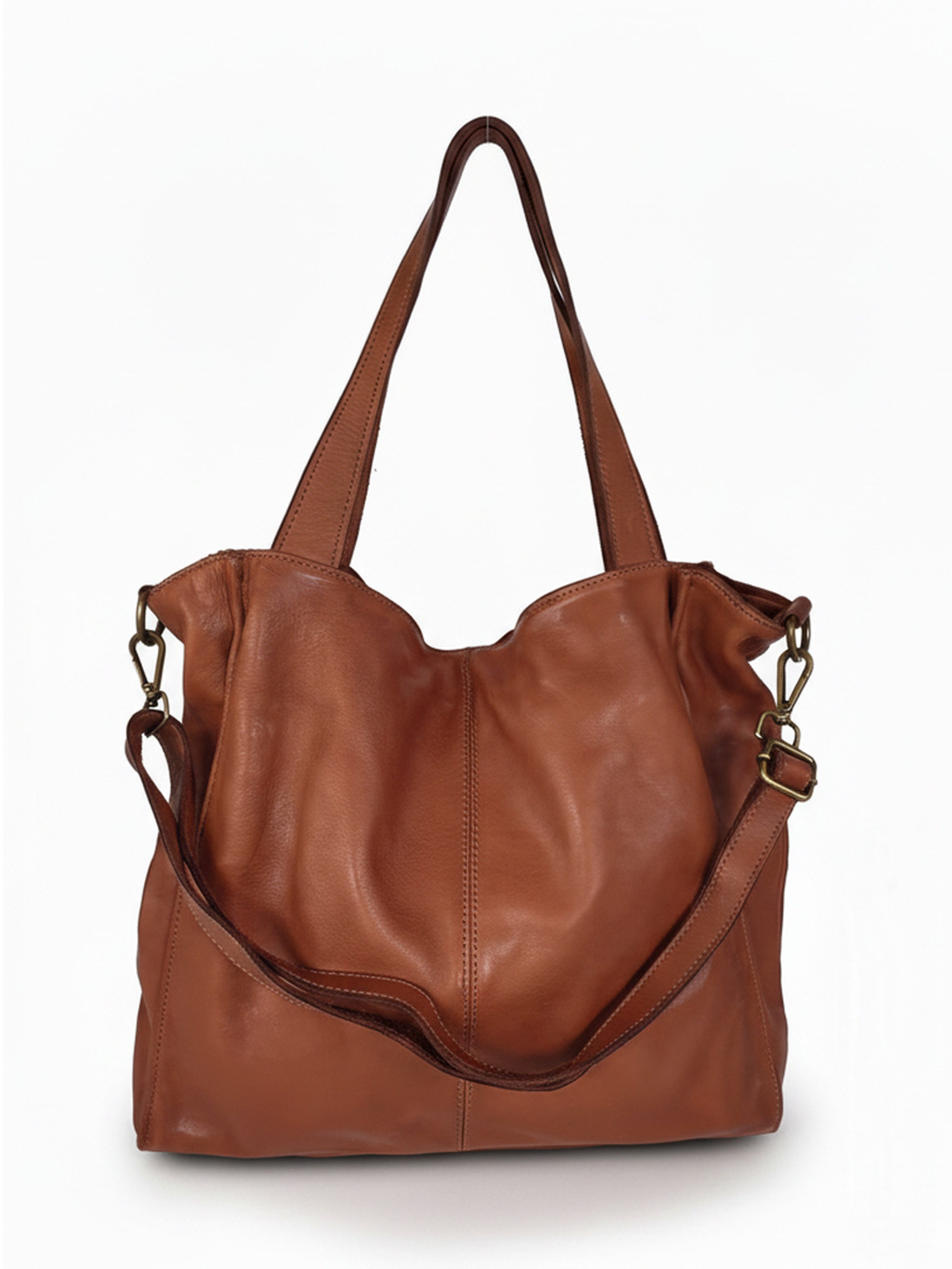 sanumi Tragetasche weicher italienischer Leder-Shopper