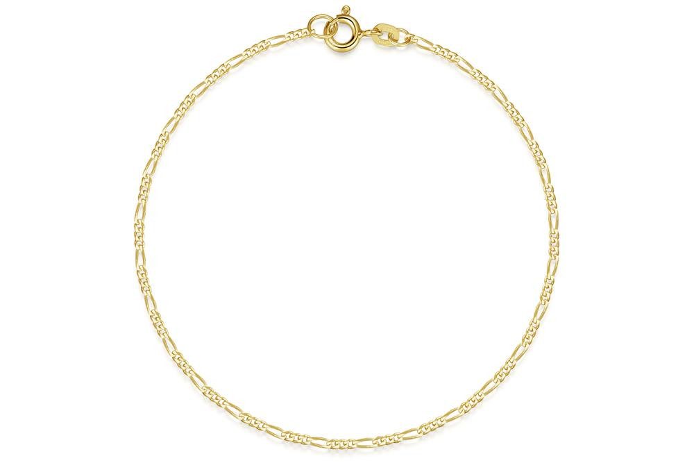 Silberkettenstore Goldarmband Figarokette Armband 1,5mm - echt 585 Gold, Länge wählbar von 16-23cm