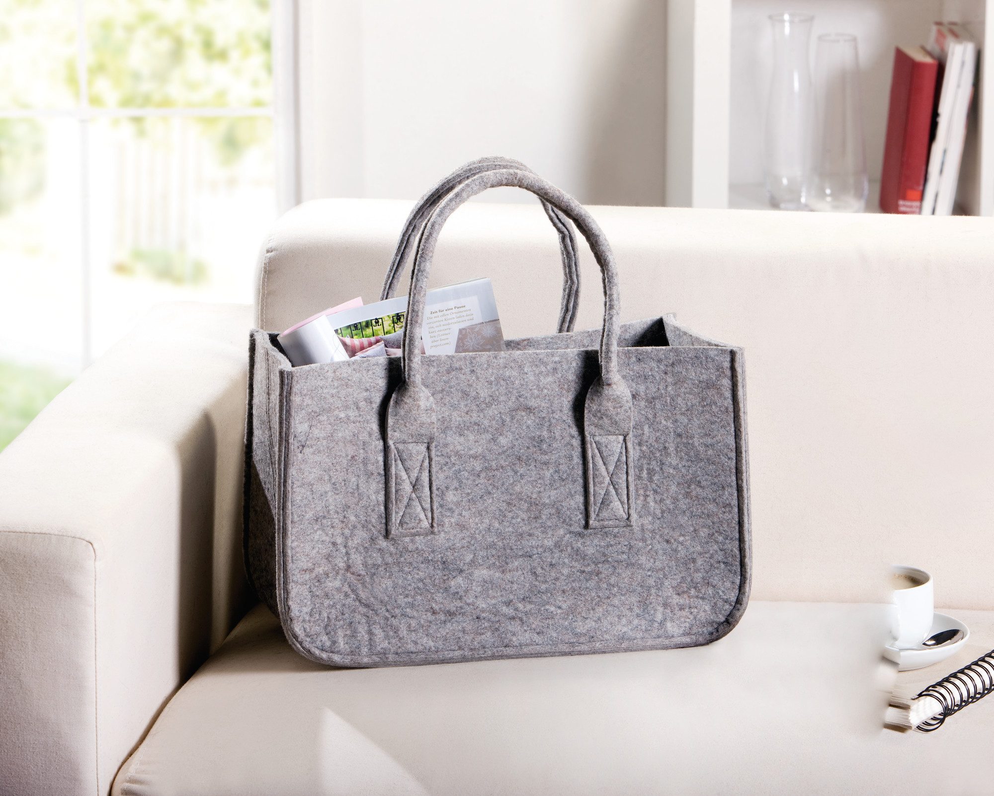 Frank Flechtwaren Schultertasche, Tasche Grey günstig online kaufen