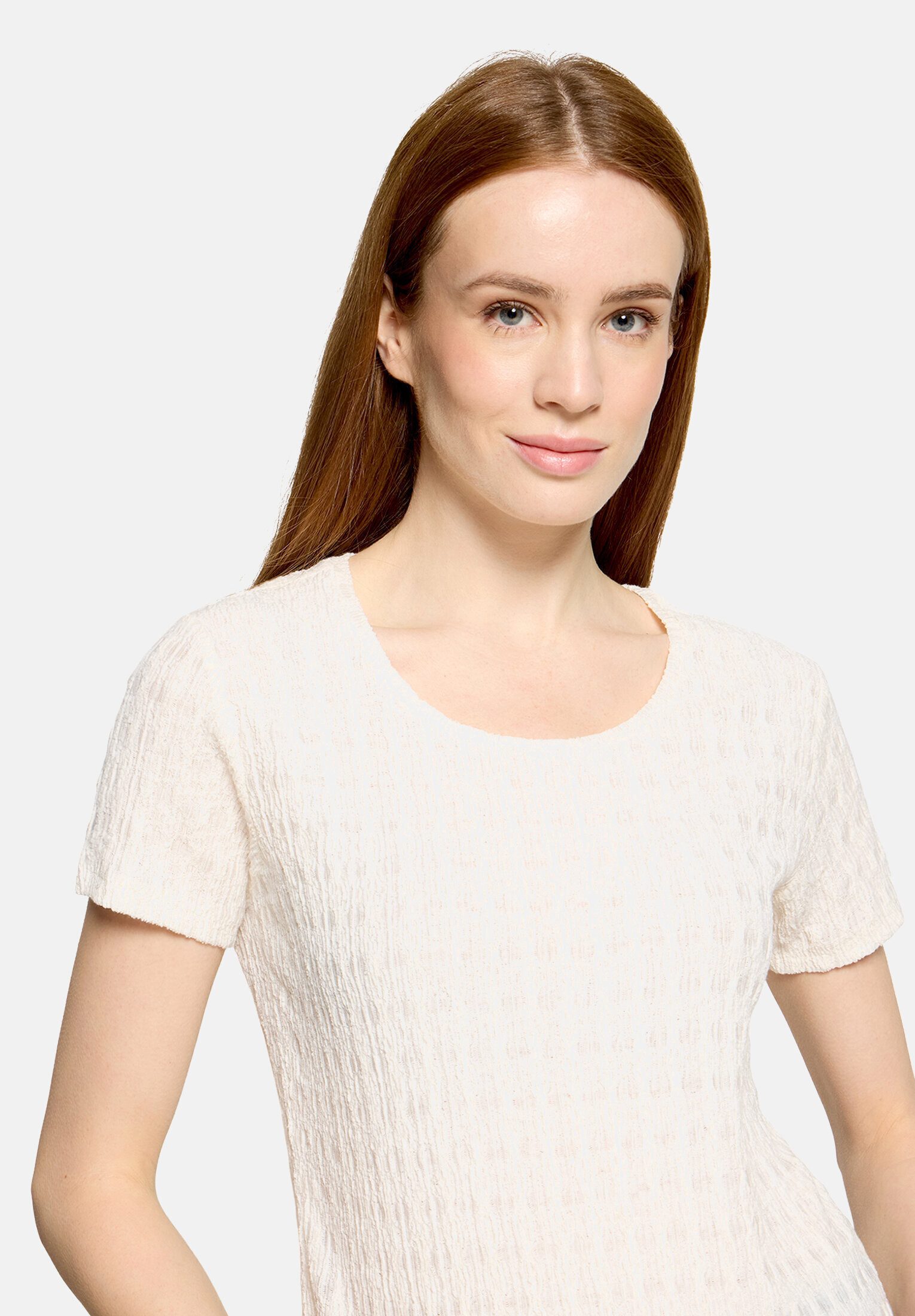 Cartoon Kurzarmshirt Damen mit Struktur (1-tlg)