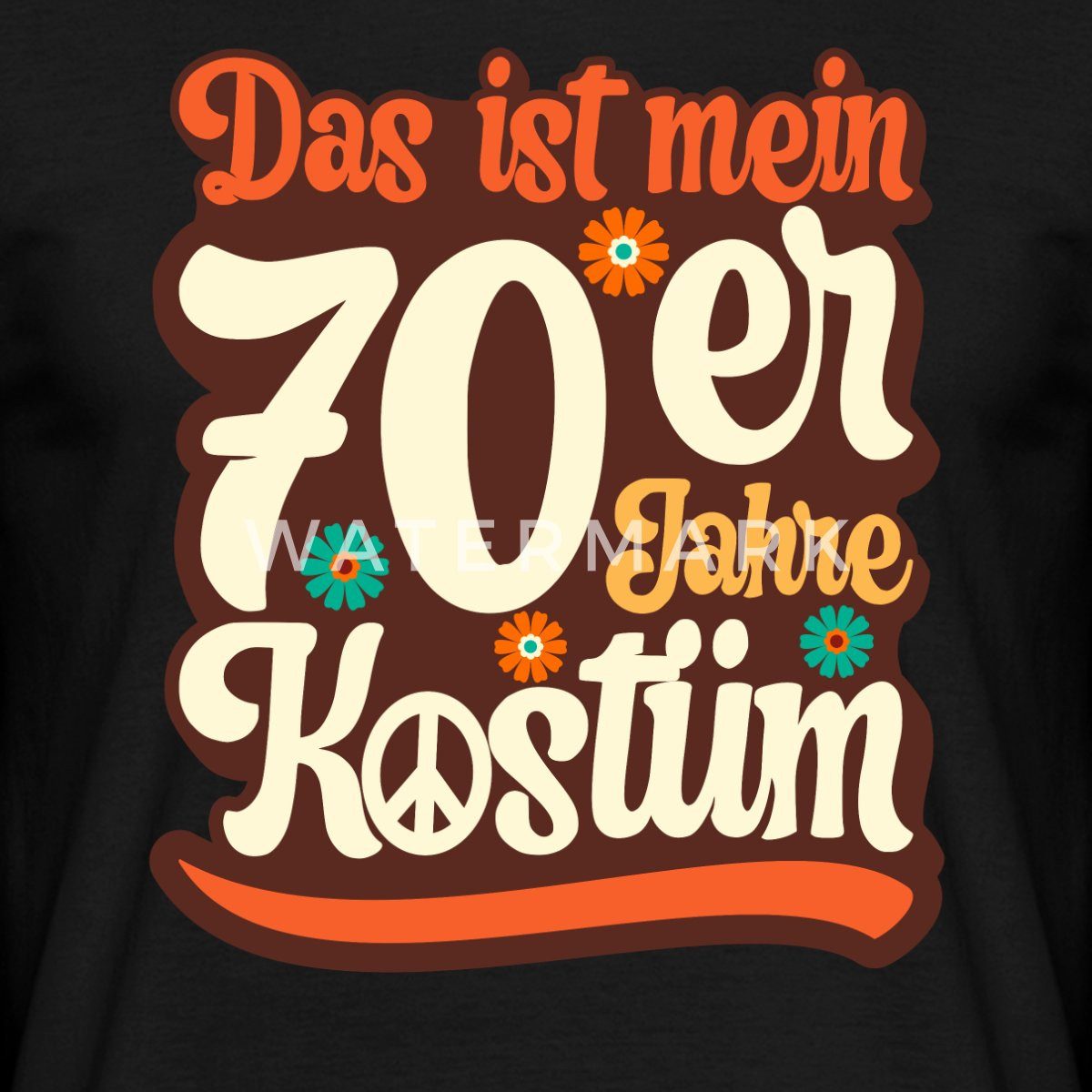 Spreadshirt T-Shirt 70er Jahre Kostüm Fasching Flower Power Peace Männer T-Shirt (1-tlg)
