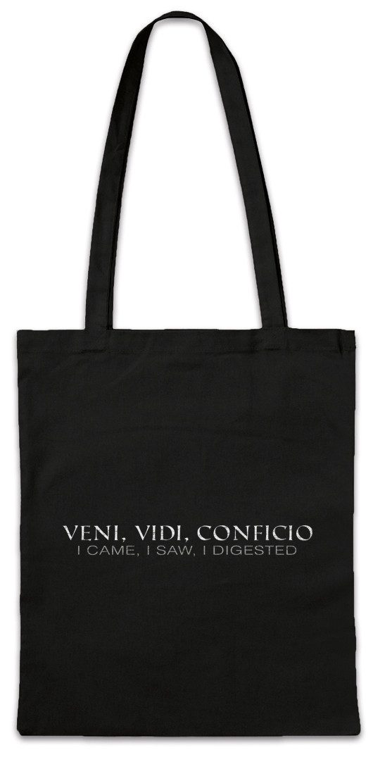 Beuteltasche Veni Vidi Conficio Stofftasche Dick Dicker Stolz Übergewicht Chubby