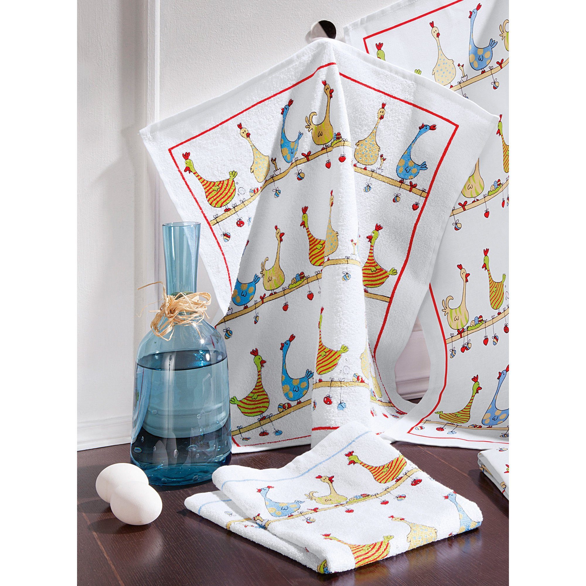 Kracht Geschirrtuch Frottier-Geschirrtuch 2er-Pack, Baumwolle Motiv günstig online kaufen