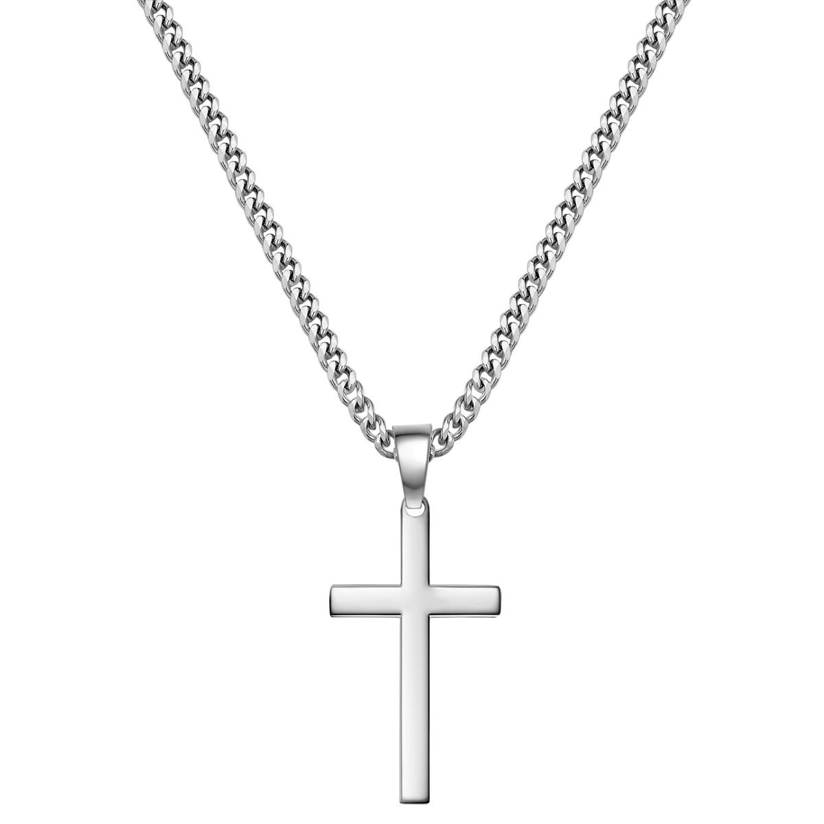 True Rebels Edelstahlkette Kreuz silber